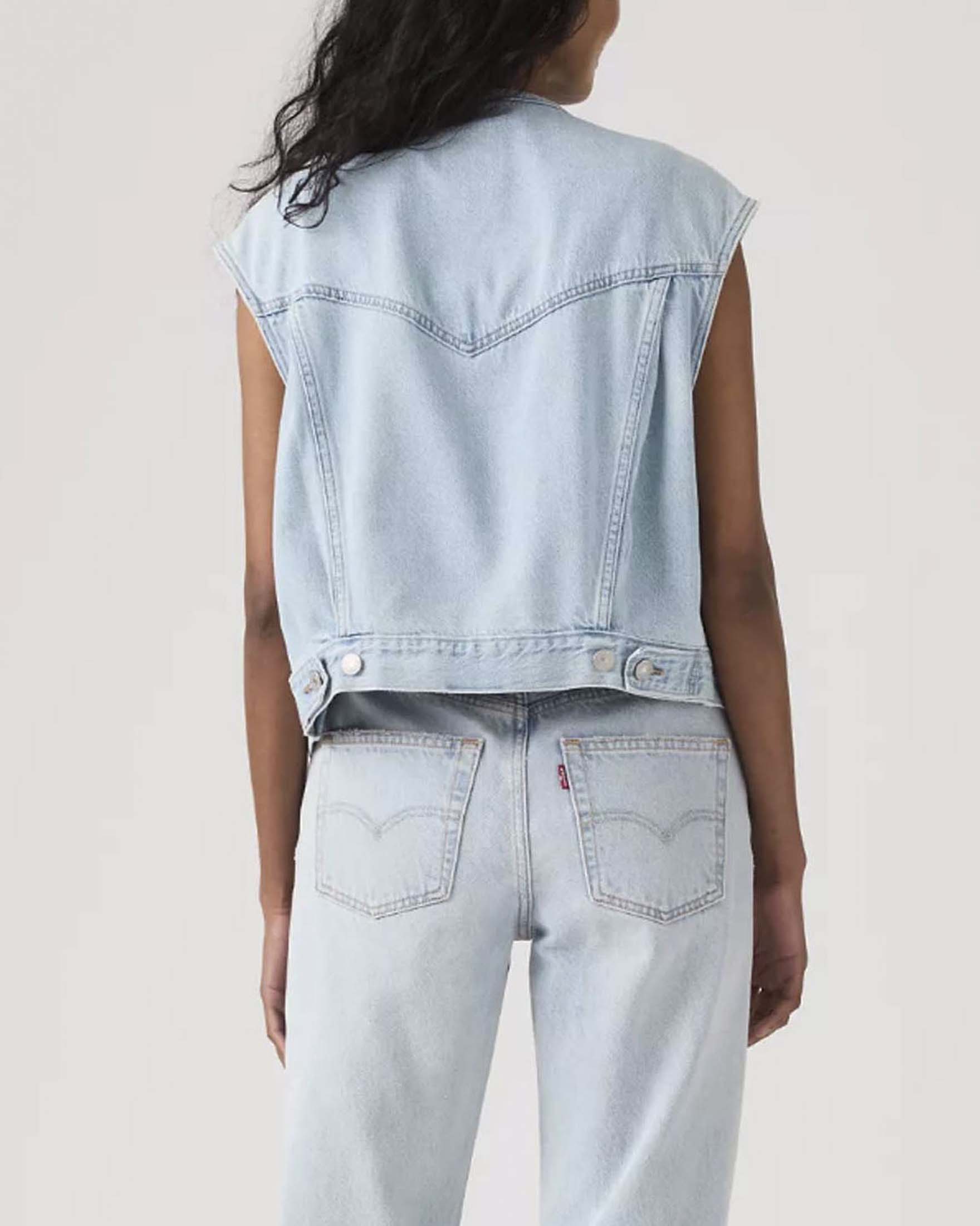 Gilet Shrunken anni '90 Lightweight Levi's in denim lavaggio chiaro image