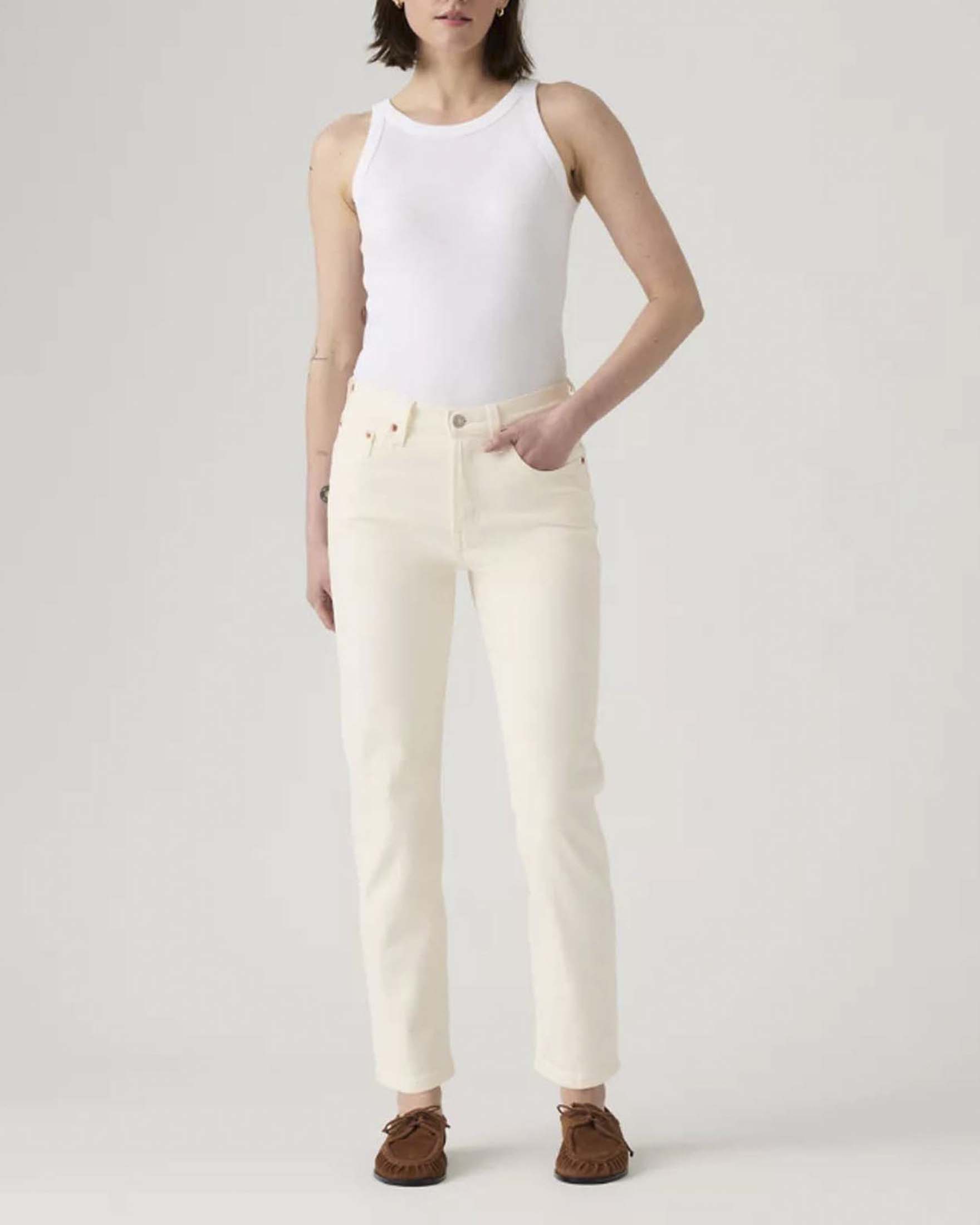 Pantalone 501® Crop Levi's color panna