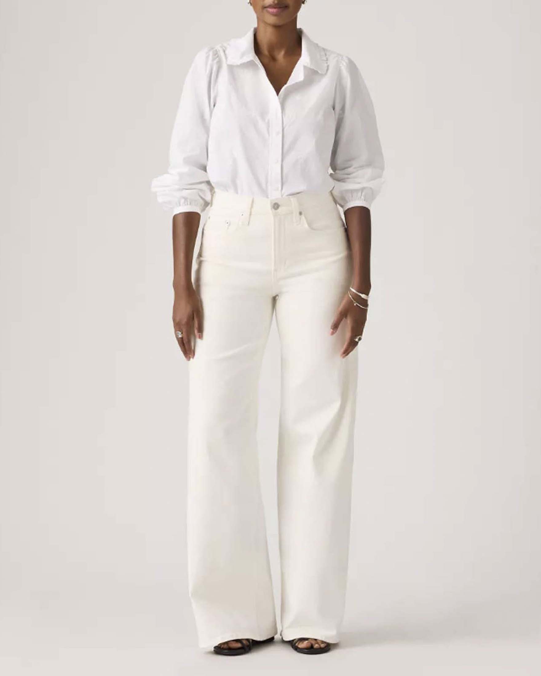 Jeans 728 High Rise Levi's bianco con gamba larga