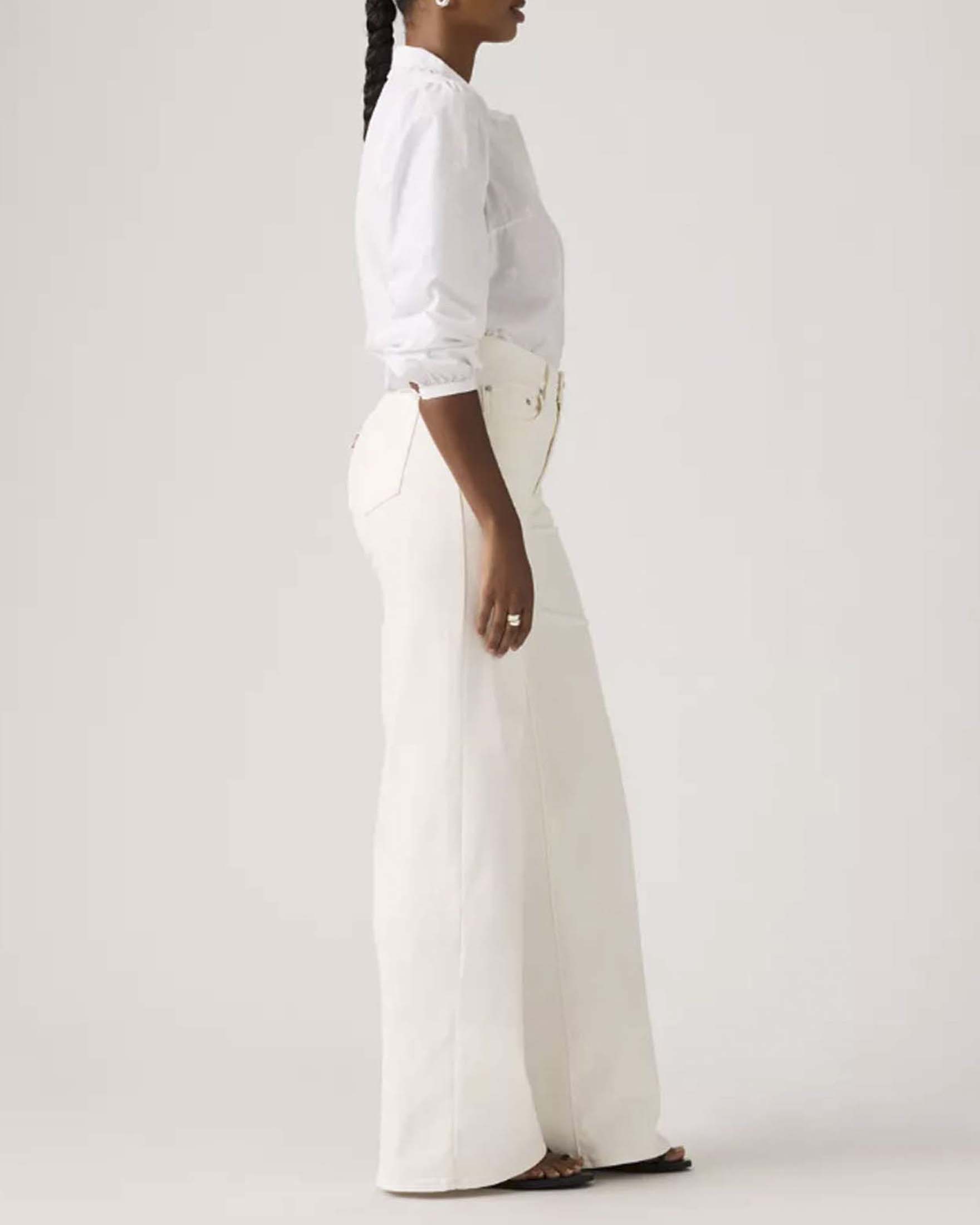 Jeans 728 High Rise Levi's bianco con gamba larga image