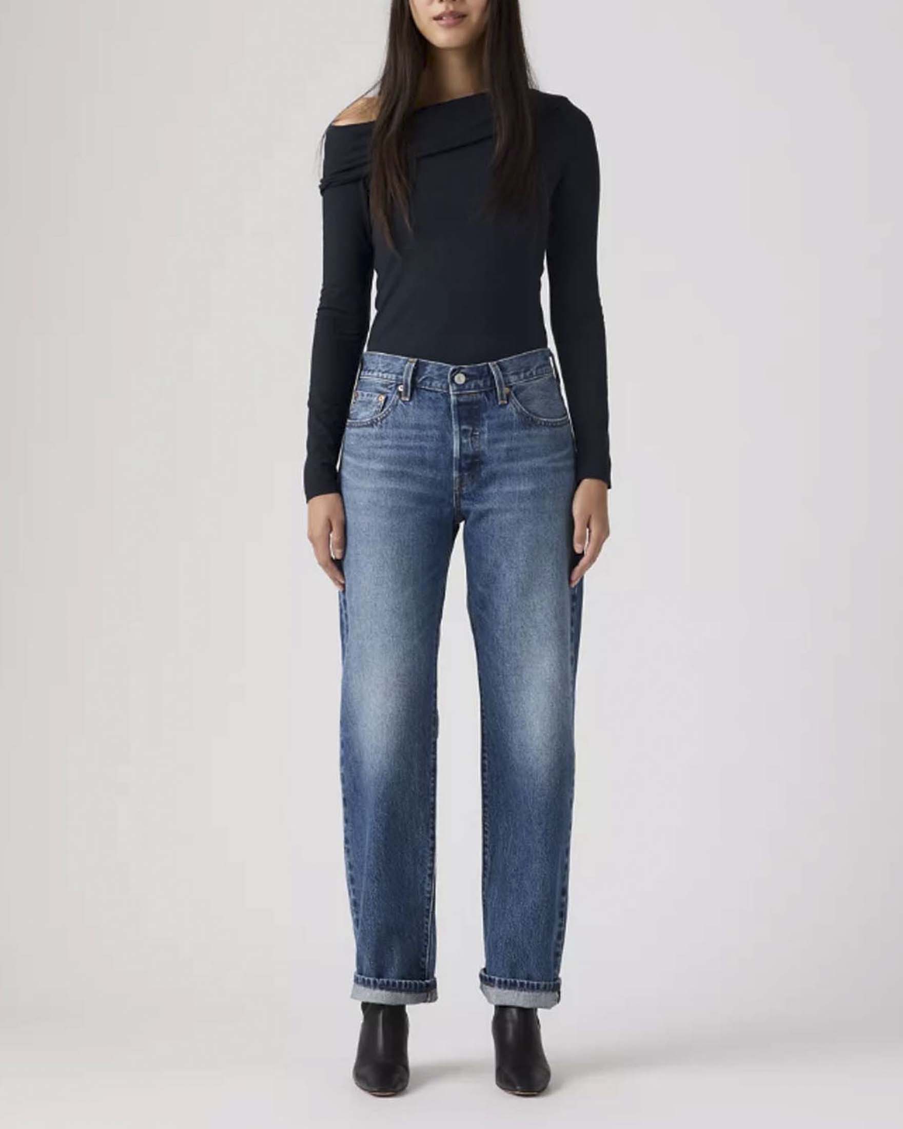 Jeans 501® anni '90 Levi's alla caviglia lavaggio medio stone washed