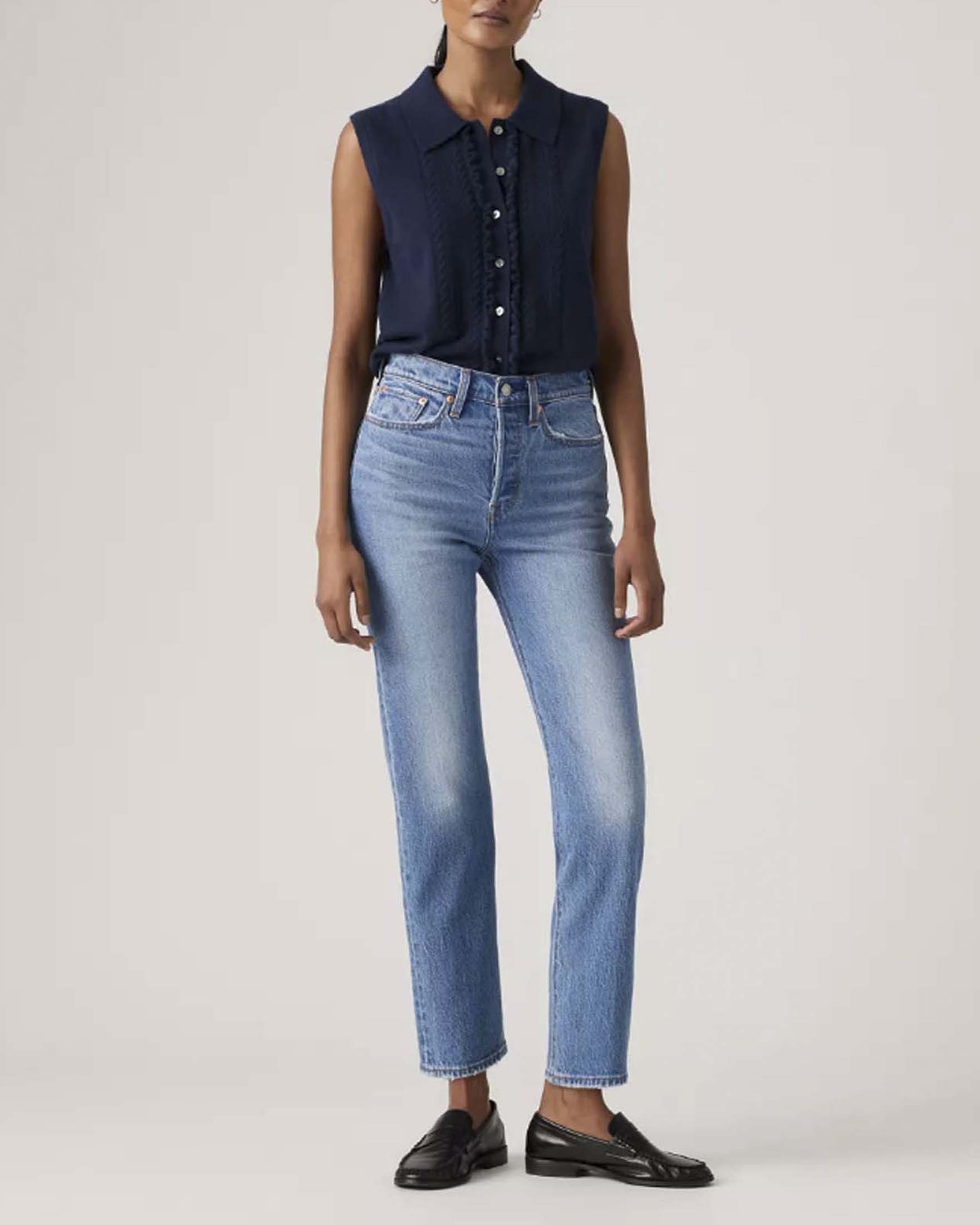 Jeans Wedgie Straight Levi's super stone washed a taglio dritto