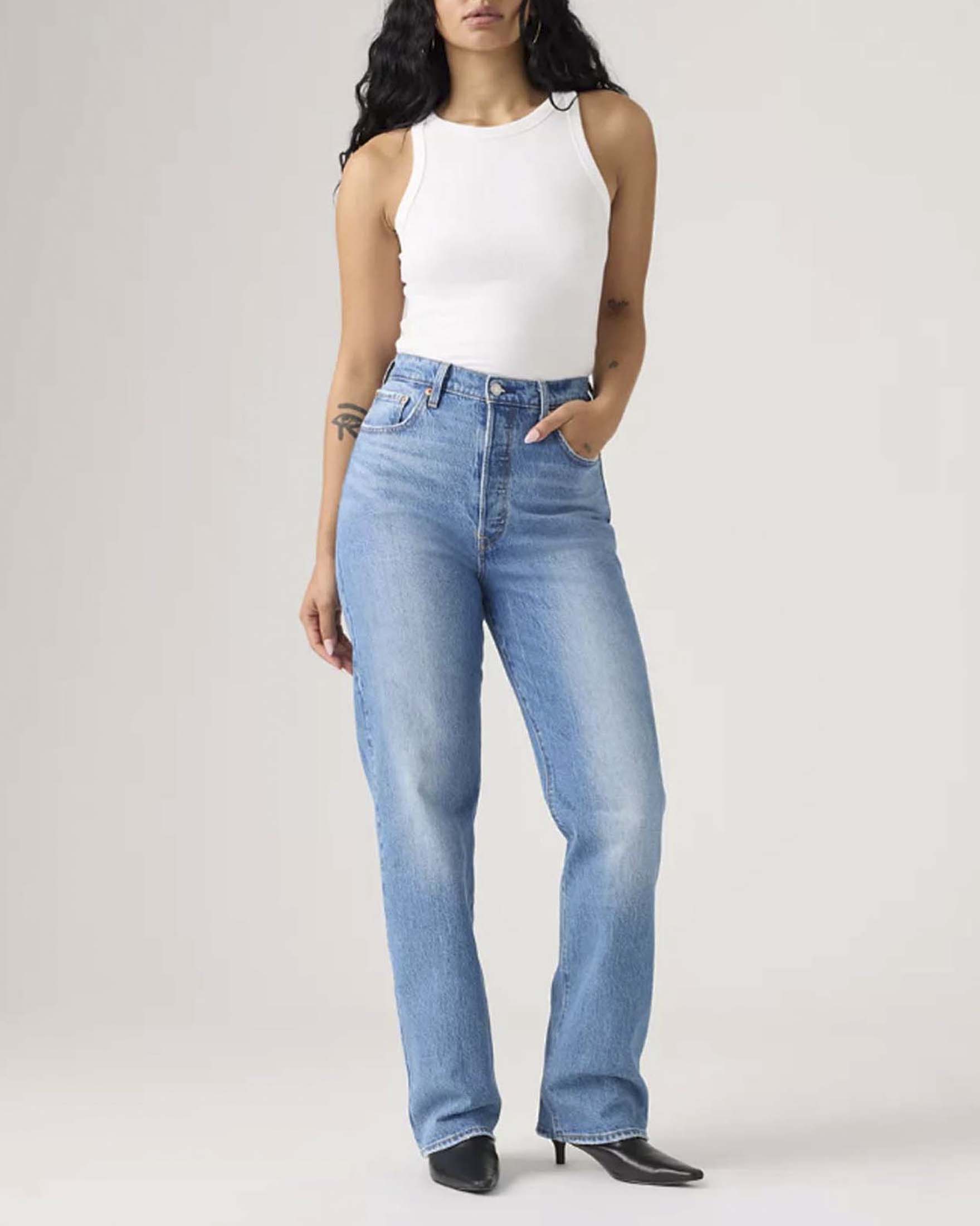 Jeans Ribcage Full Length Levi's lavaggio chiaro super stone washed