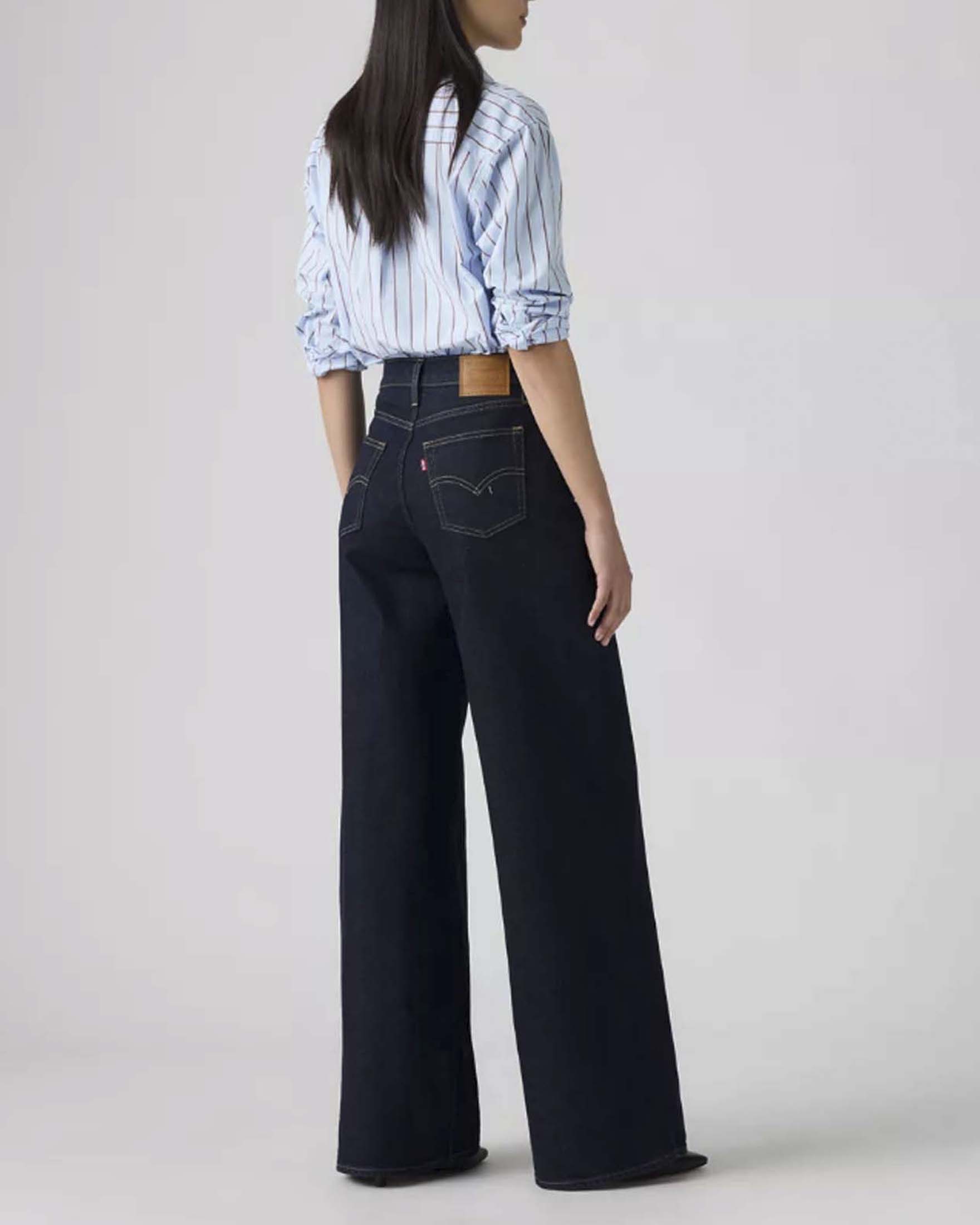 Jeans 728 Levi's a vita alta e gamba larga con lavaggio scuro