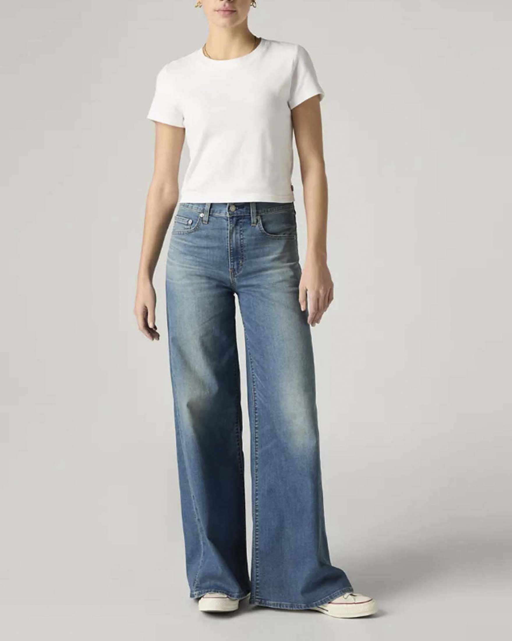 Jeans 728 Levi's a vita alta e gamba larga con lavaggio medio