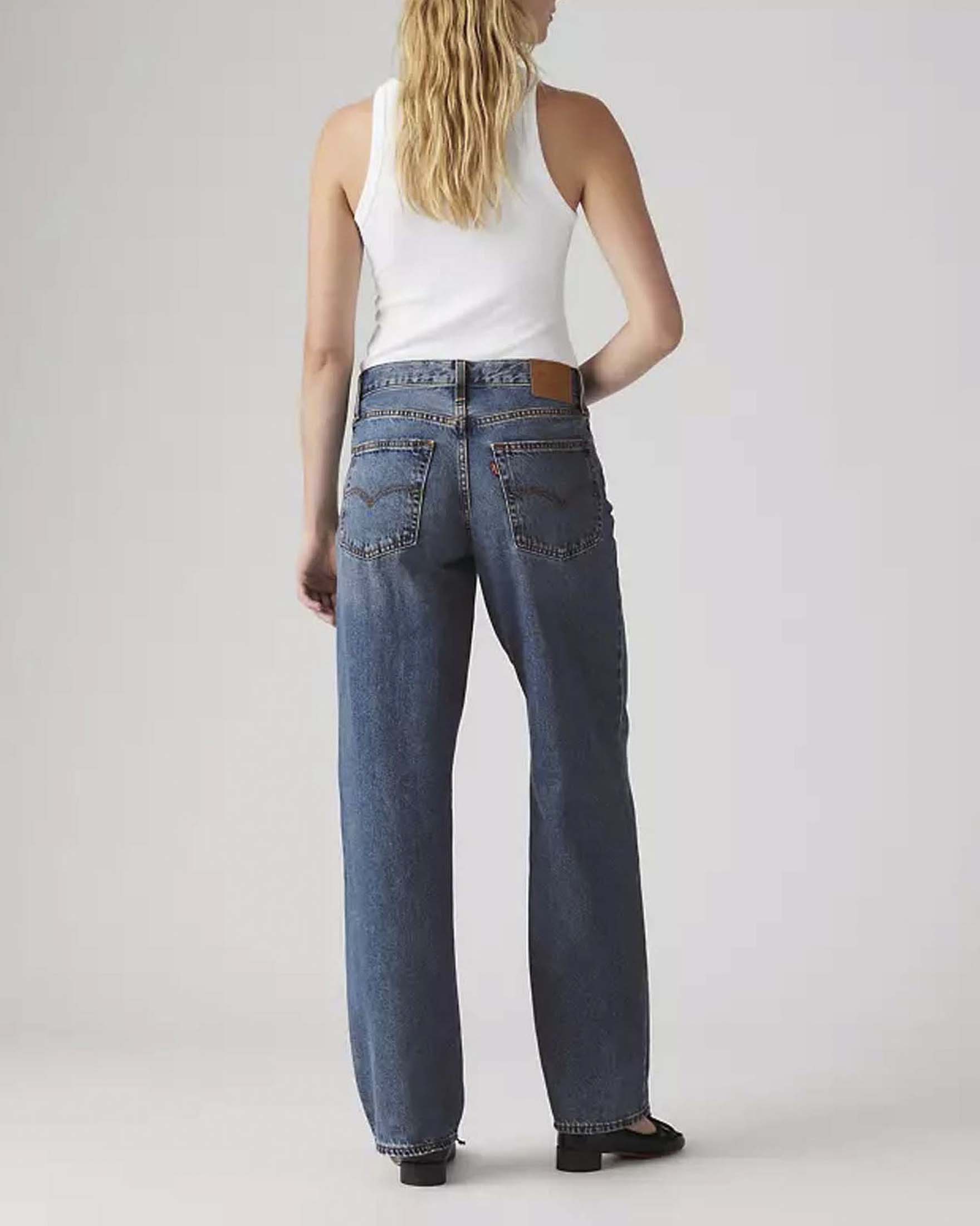 Jeans Baggy Dad Levi's lavaggio medio stone washed a vita media