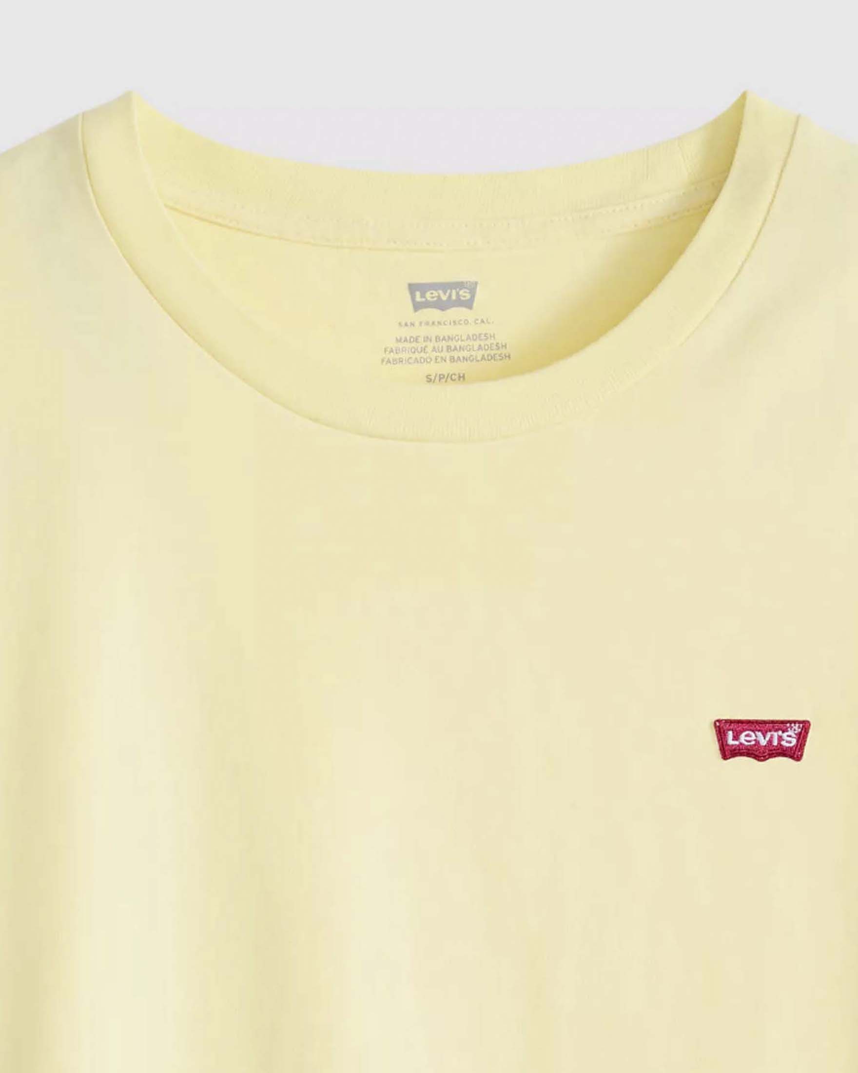 T-Shirt Perfect a maniche corte Levi's gialla in cotone con logo batwing piccolo image