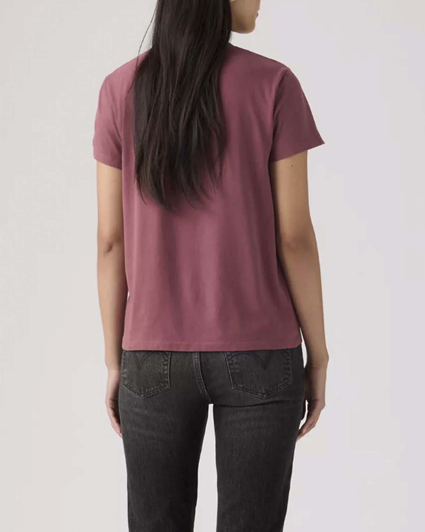 T-Shirt Perfect a maniche corte Levi's malva in cotone con logo batwing piccolo image