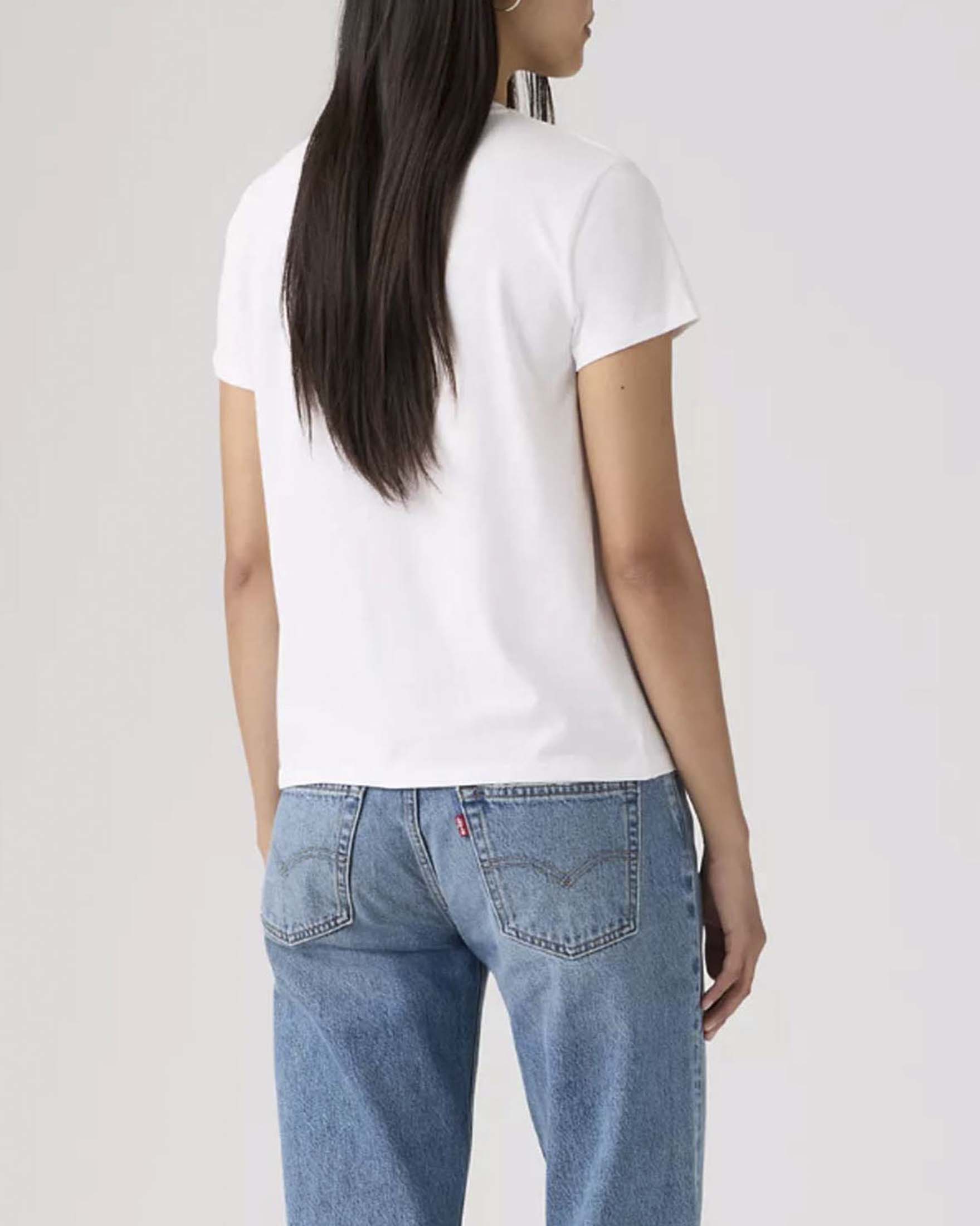 T-Shirt Perfect a manica corta Levi's bianca con stampa batwing a fiori rosa image