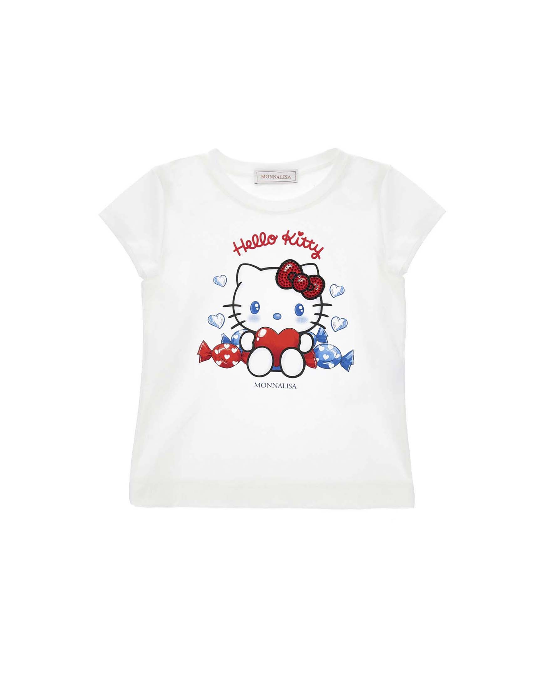 T-shirt X Hello Kitty bianca in misto cotone con stampa
