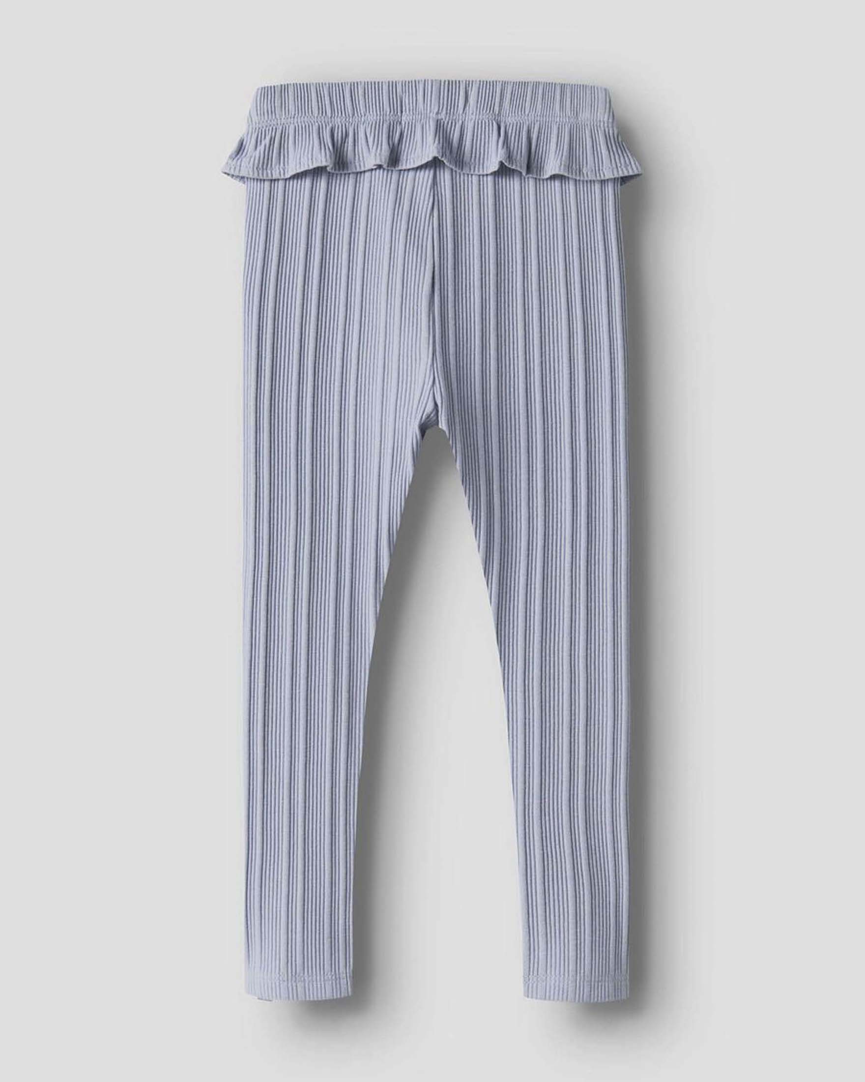 Leggins Lil'Atelier azzurro a costine con volant image