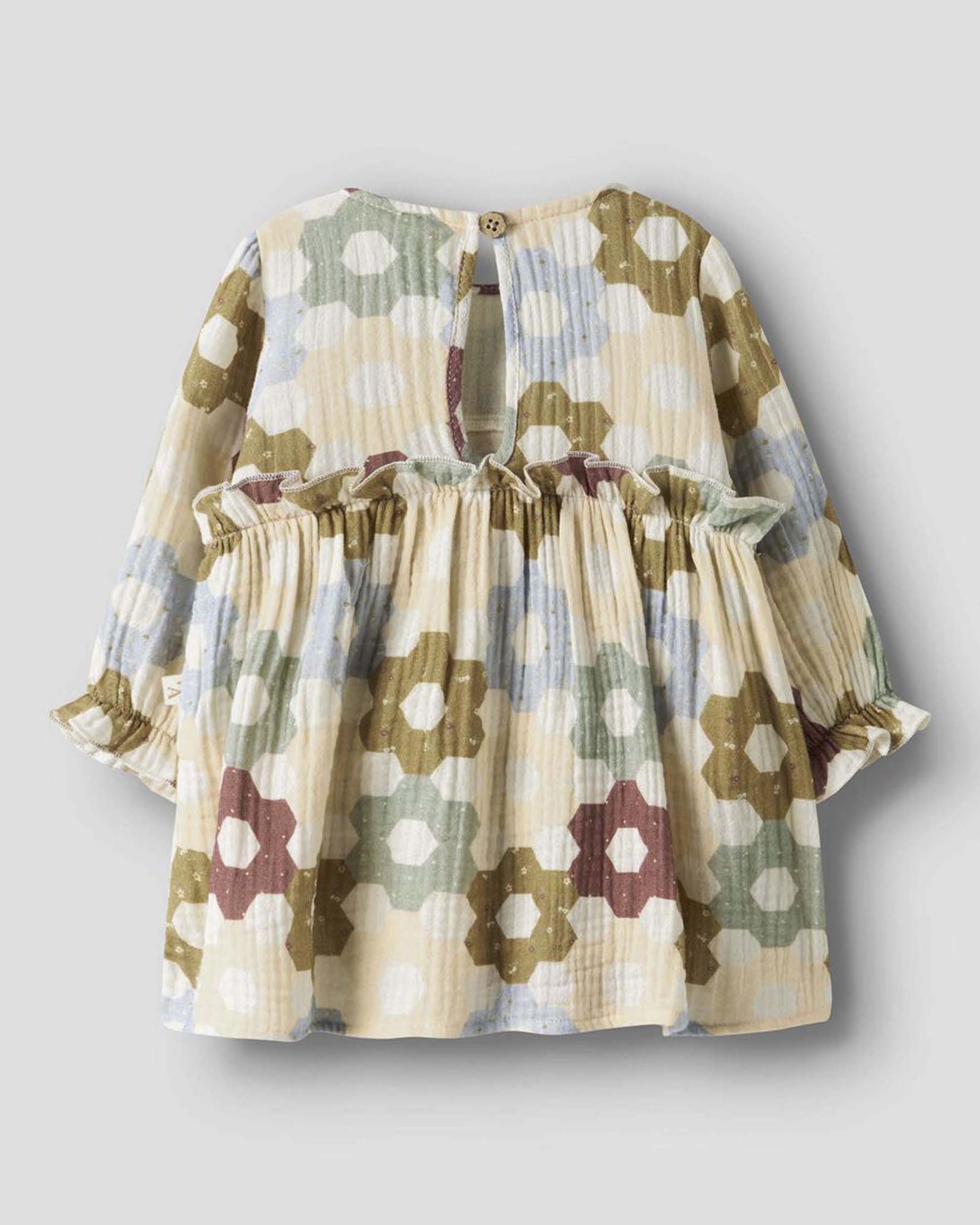 Abito Lil'Atelier in puro cotone a maniche lunghe e fantasia fiori multicolor image