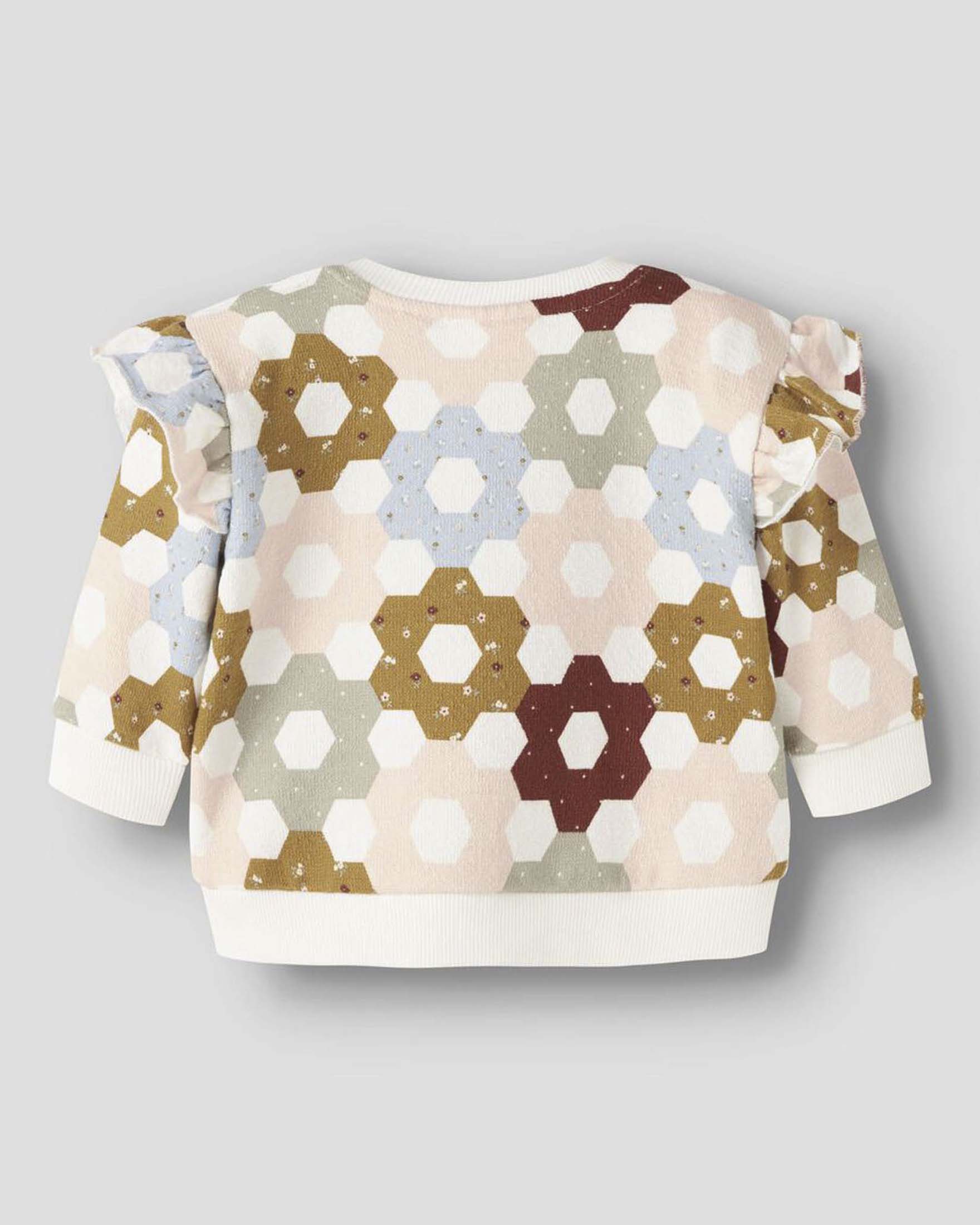 Felpa Lil'Atelier con rouches e fantasia fiori multicolor image