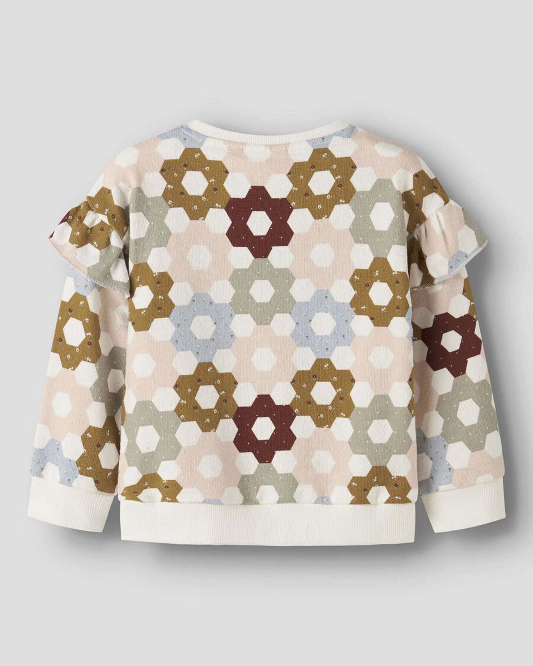 Felpa Lil'Atelier con rouches e fantasia fiori multicolor image