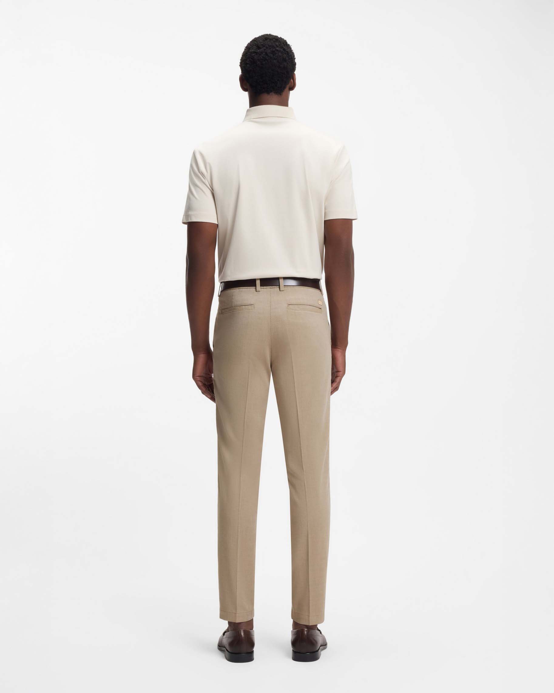 Pantalone chino Boss Kaiton beige in dobby di cotone stretch image
