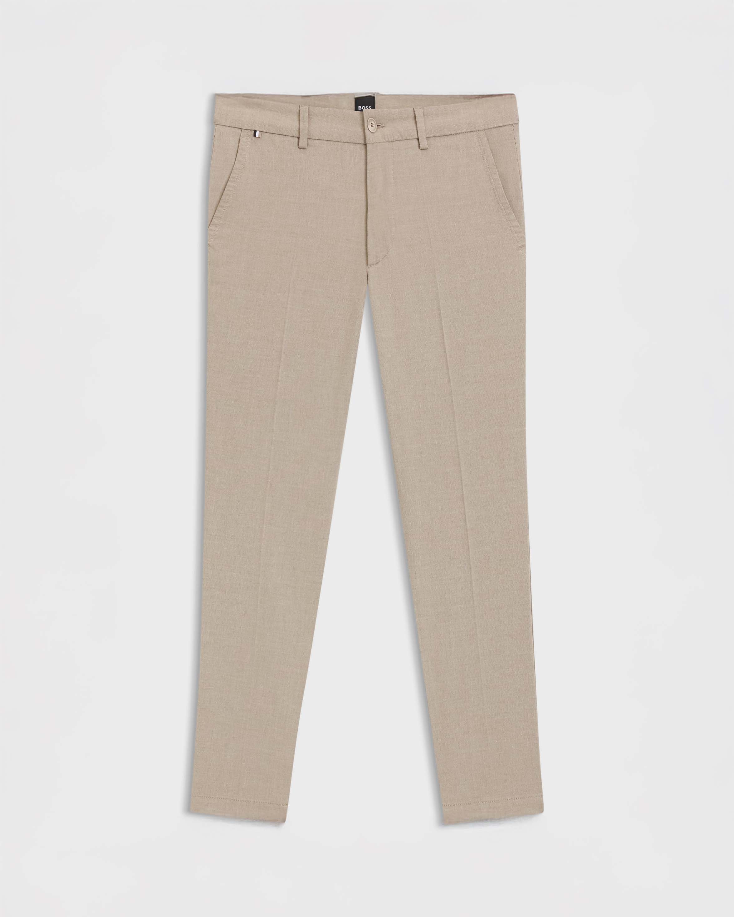 Pantalone chino Boss Kaiton beige in dobby di cotone stretch