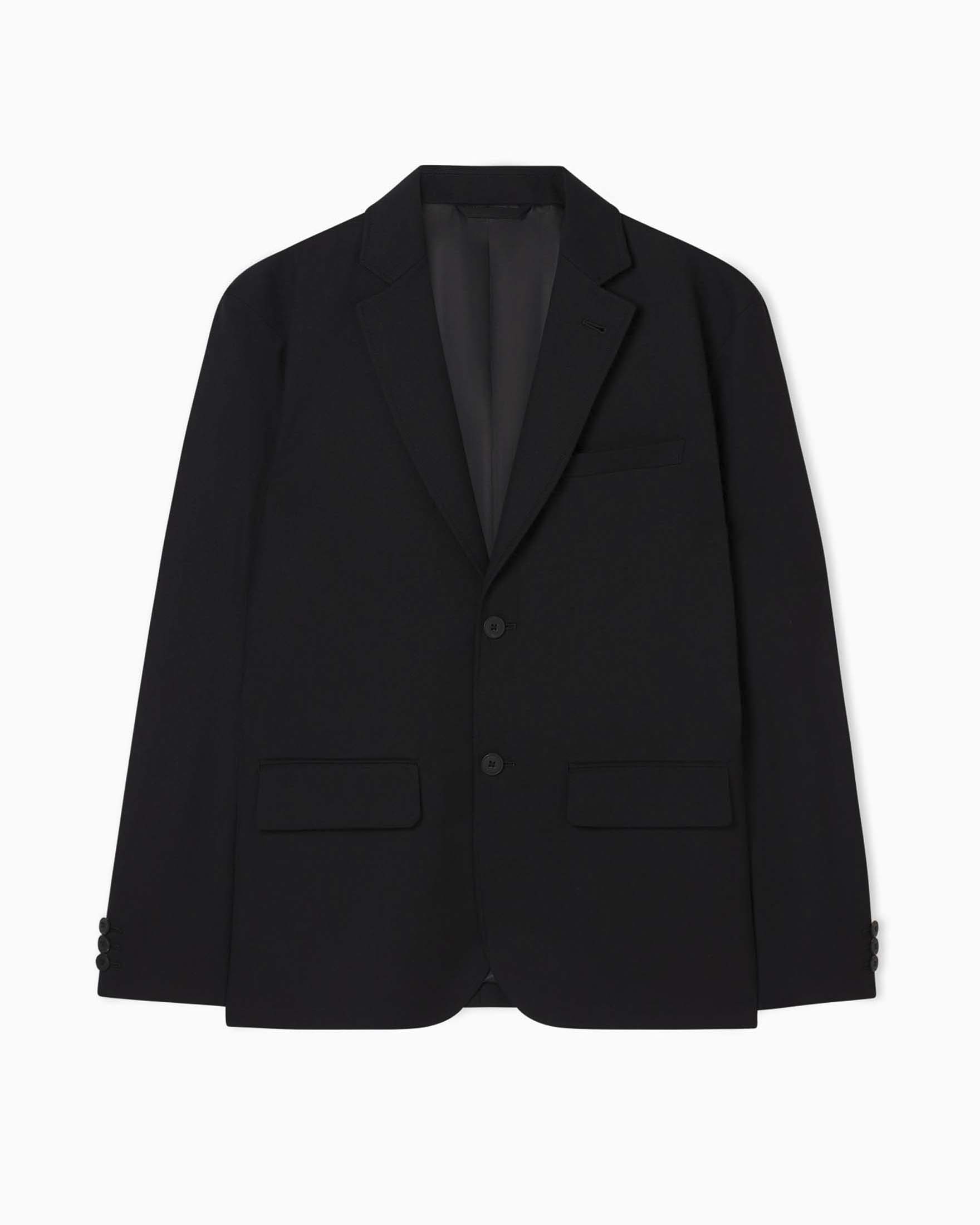 Blazer Armani Exchange nero in twill di misto viscosa