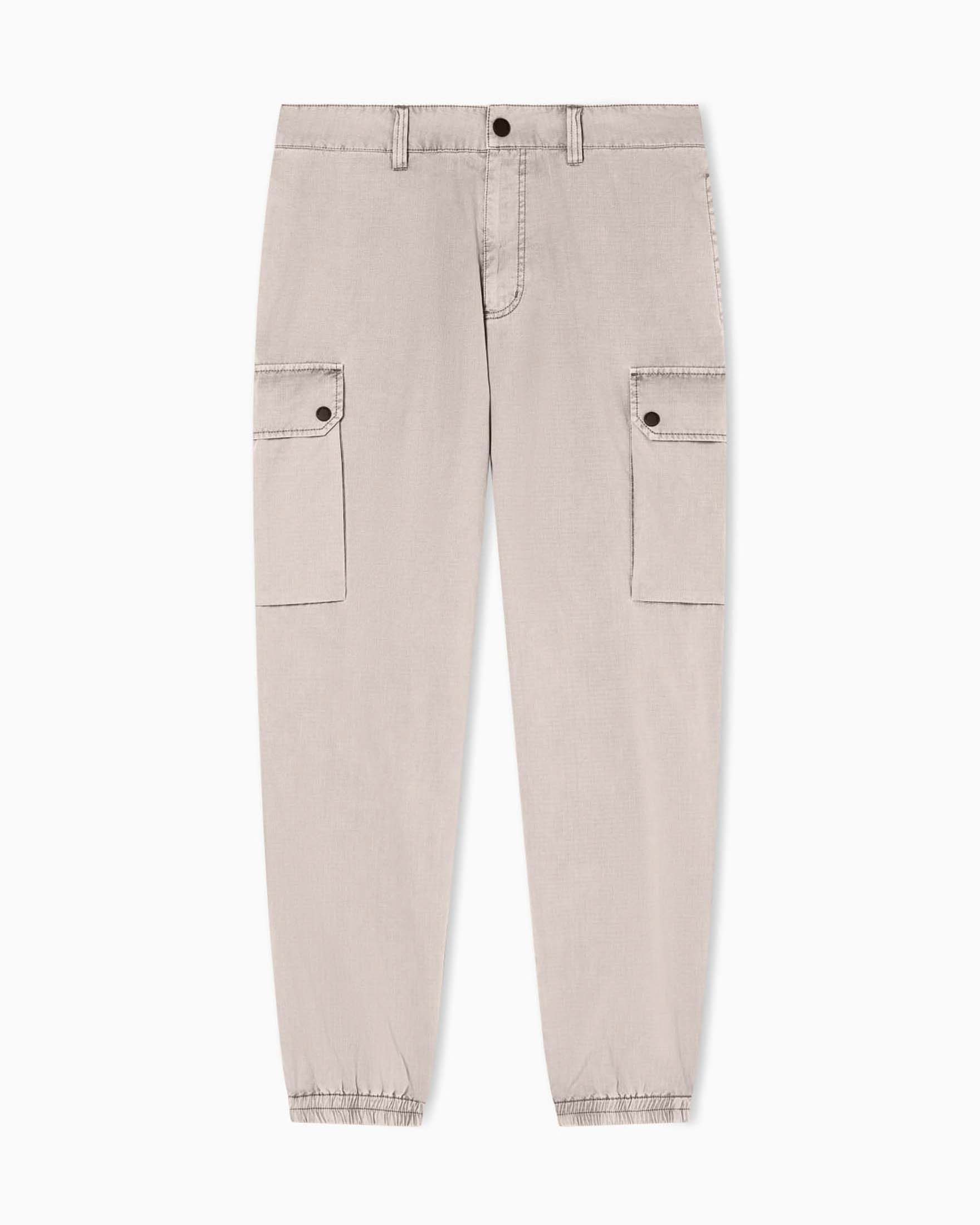 Pantaloni cargo Exchange sabbia in cotone ripstop con fondo elastico