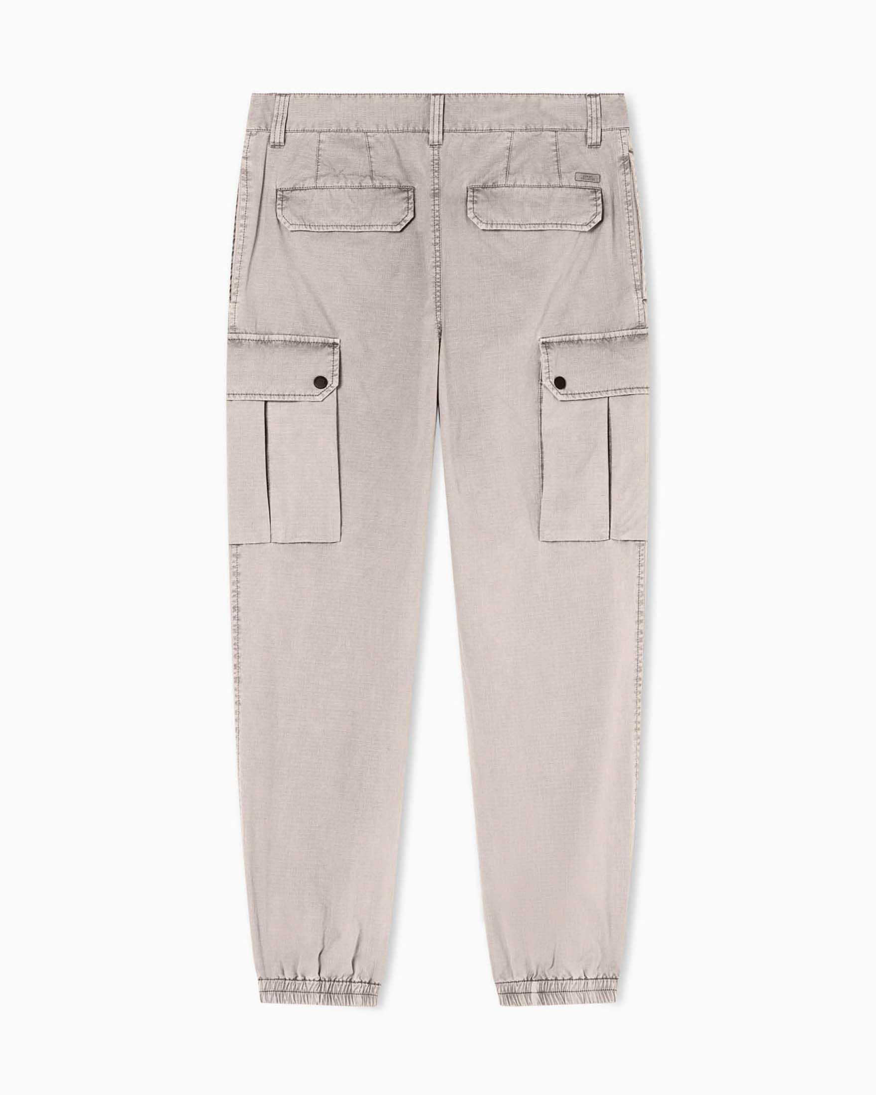 Pantaloni cargo Armani Exchange sabbia in cotone ripstop con fondo elastico image