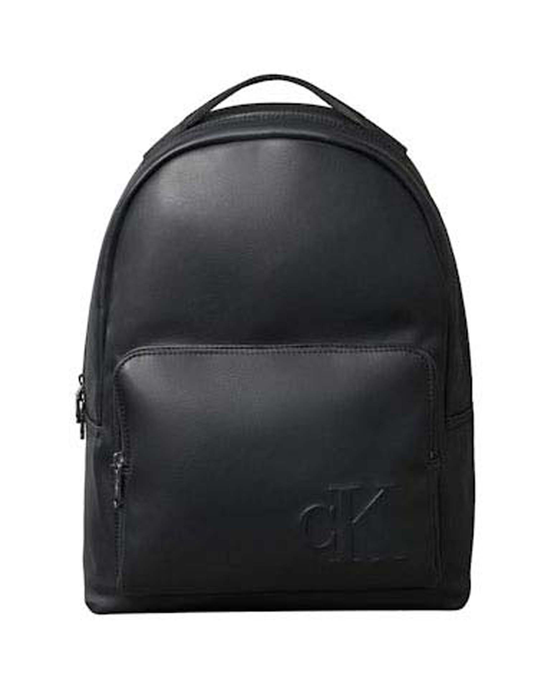 Zaino Calvin Klein Jeans nero in similpelle con logo monogramma in rilievo
