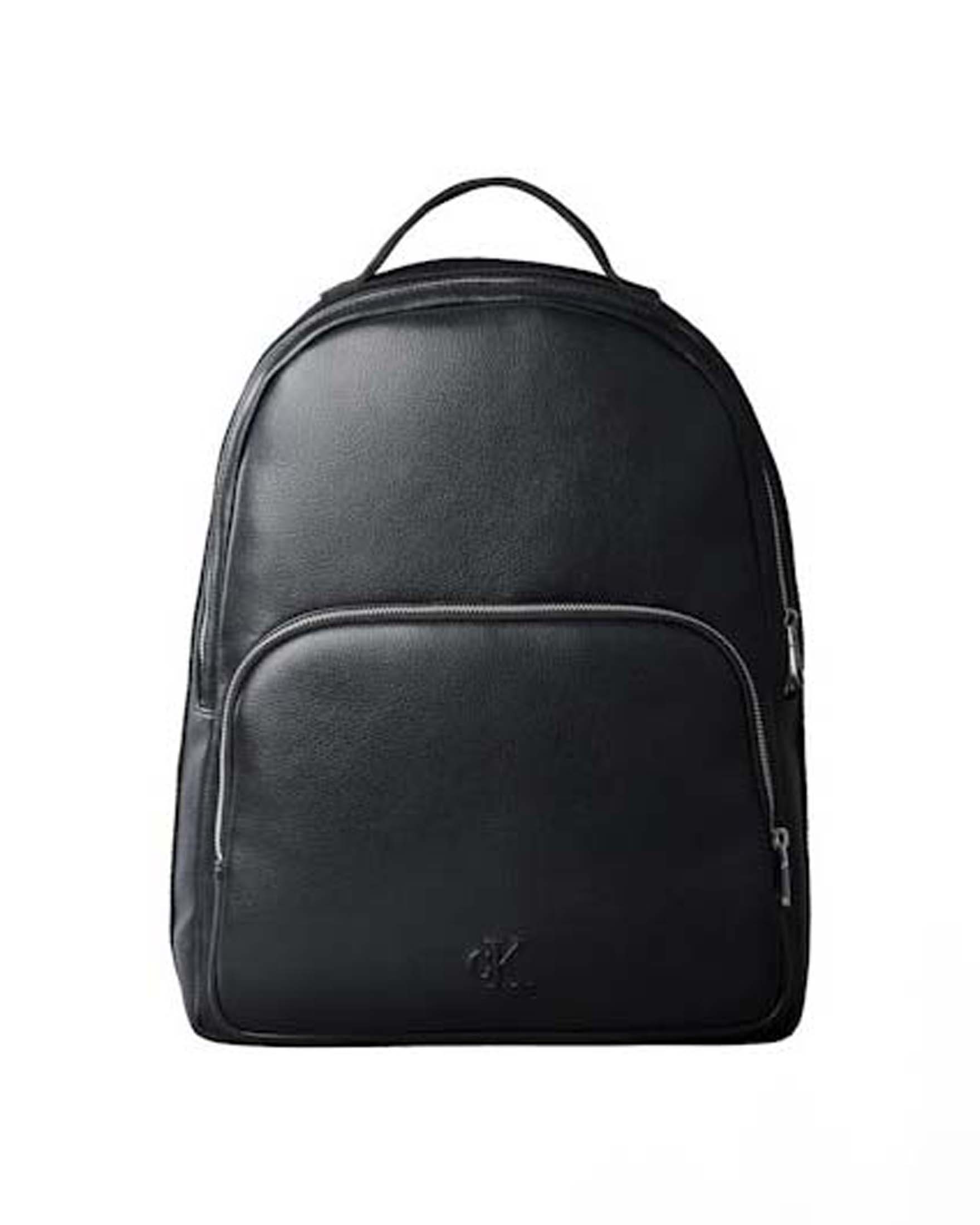 Zaino Calvin Klein Jeans nero in similpelle con nastro porta logo
