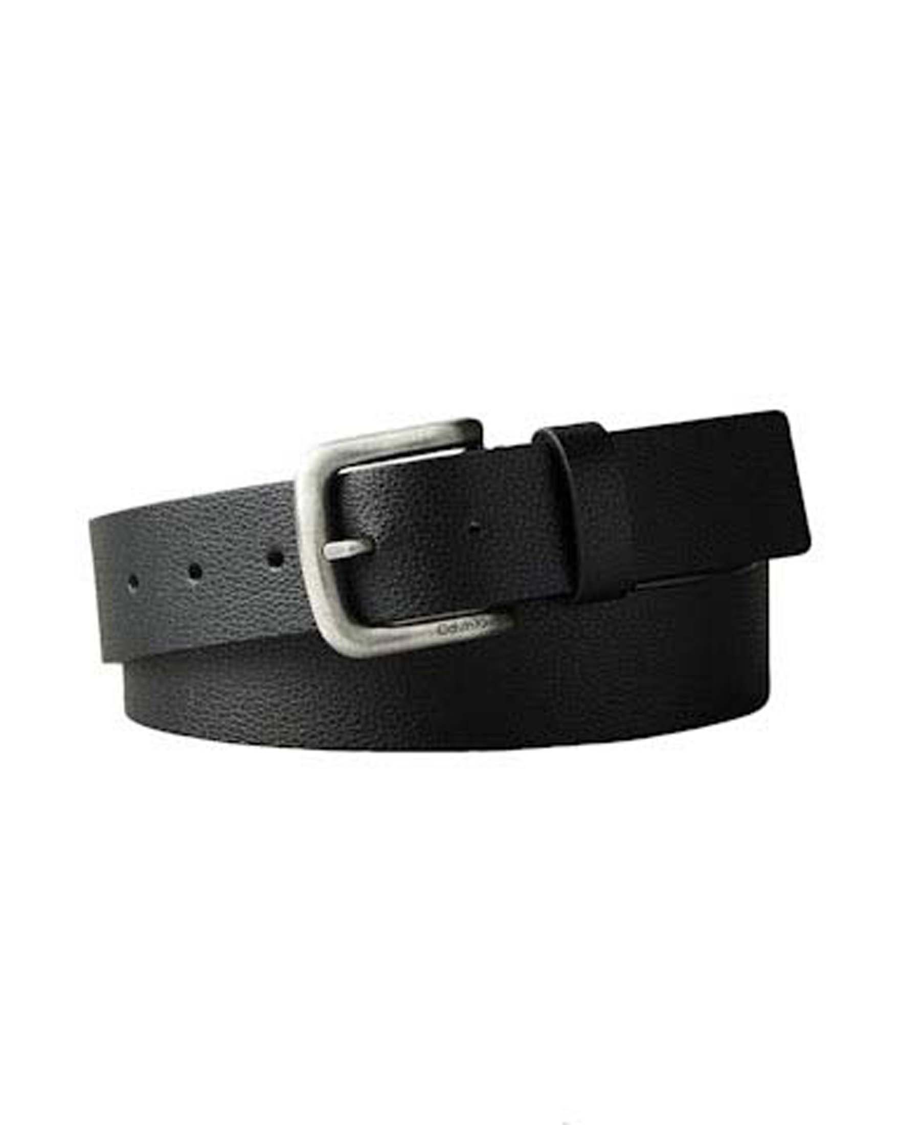 Cintura Jeans nera in pelle con fibbia effetto vintage