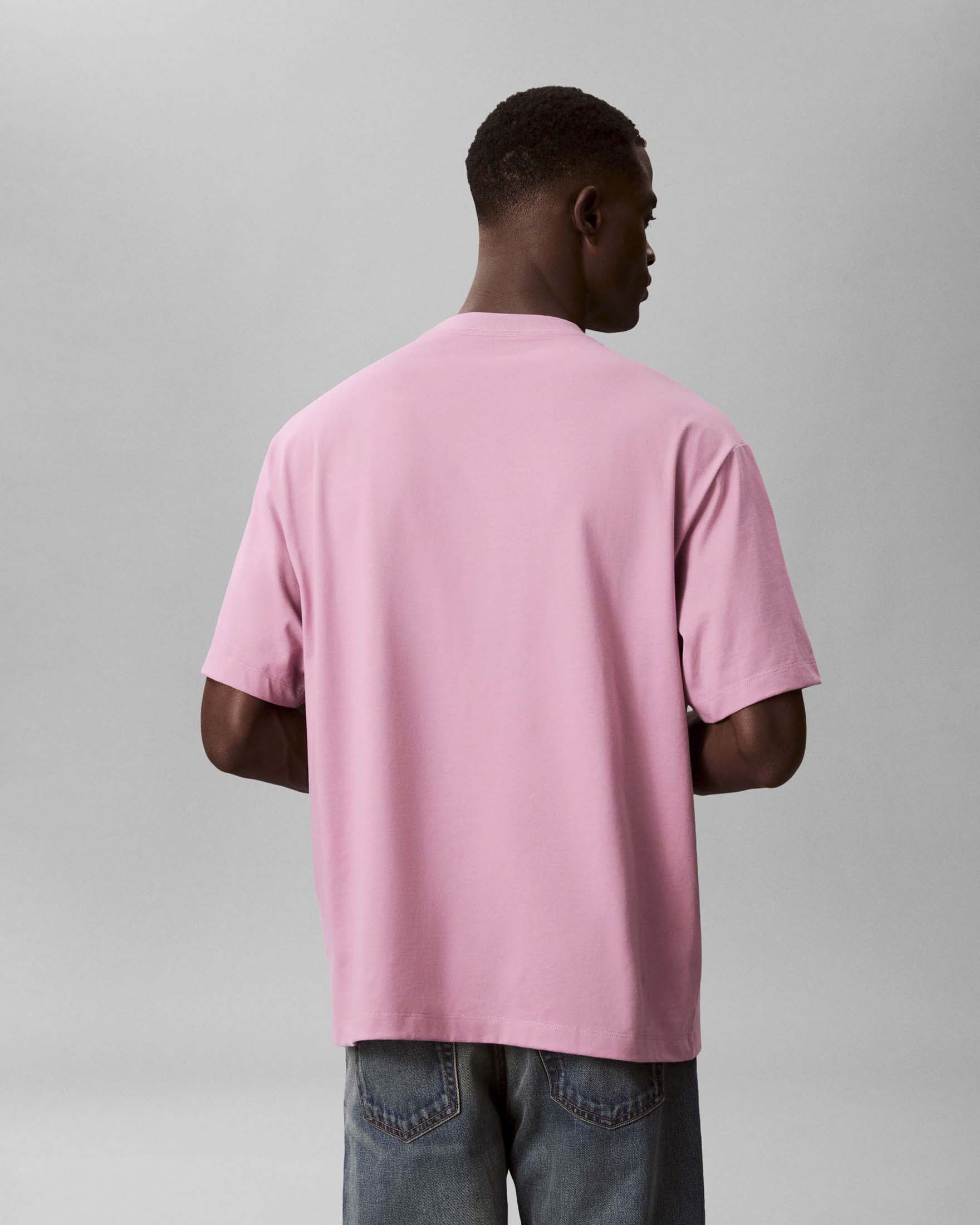 T-shirt mezza manica Calvin Klein Jeans rosa in cotone con ricamo logo monogramma