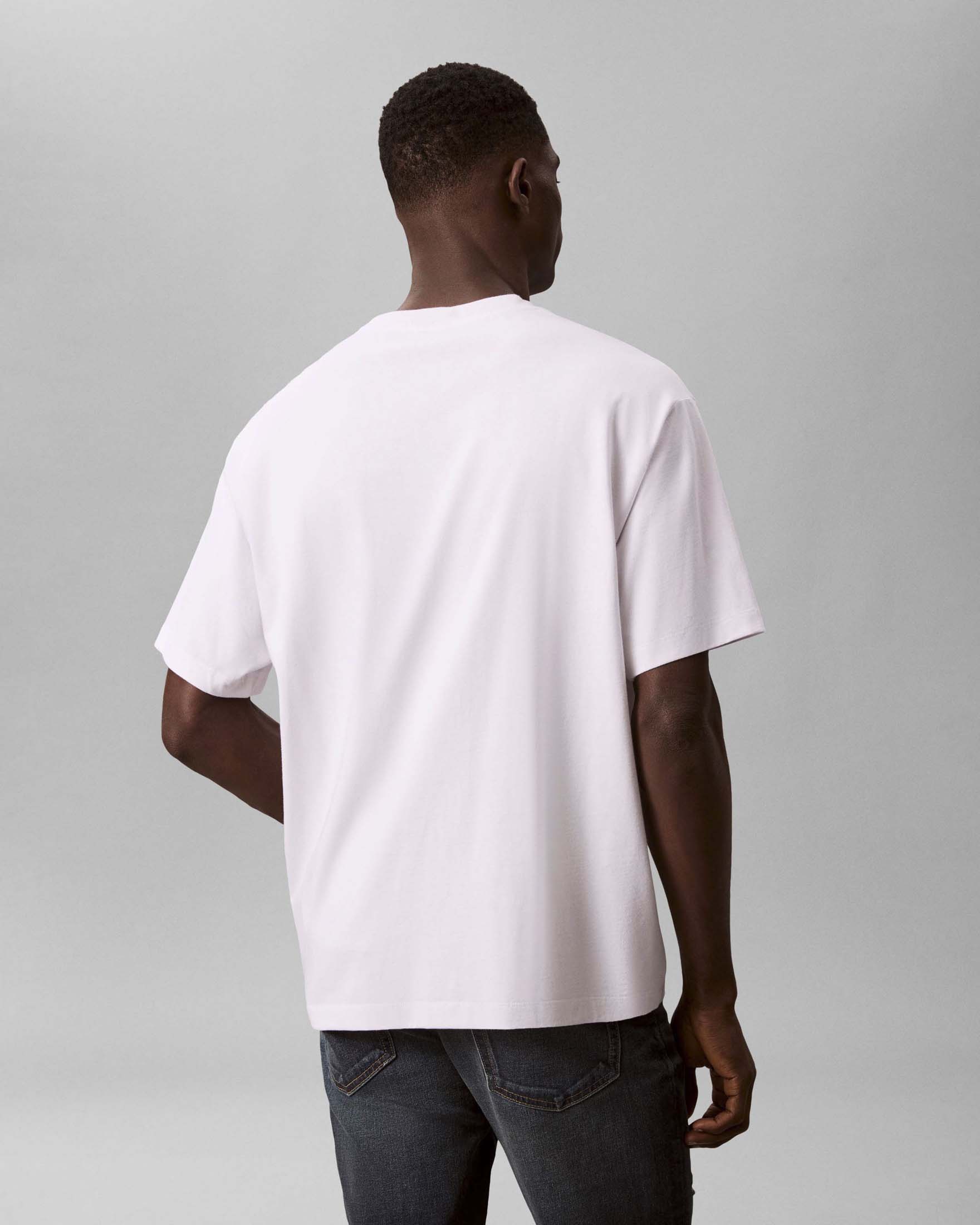 T-shirt mezza manica Calvin Klein Jeans bianca in cotone con ricamo logo