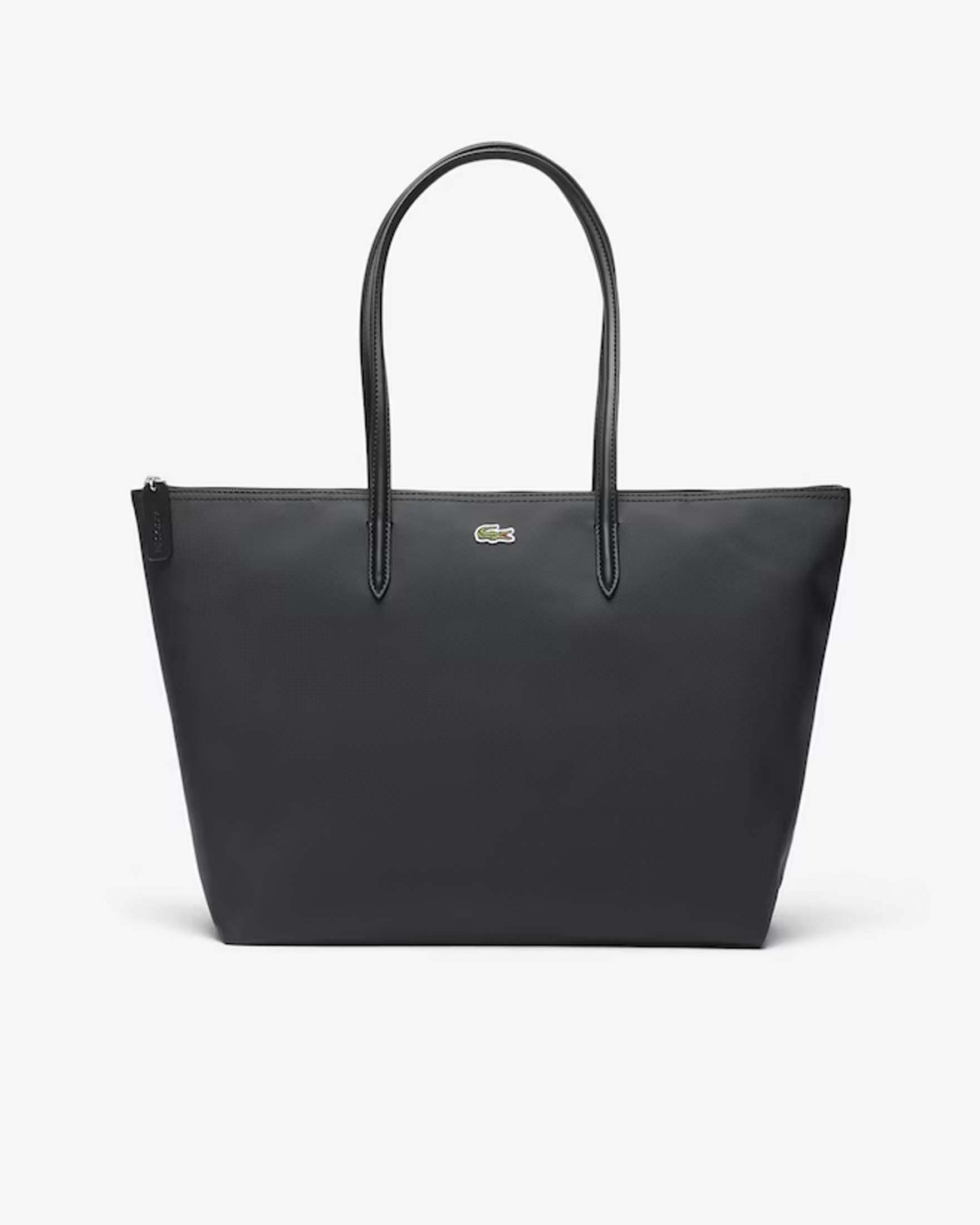 Shopping bag grande L.12.12 Concept in mini piquè nera