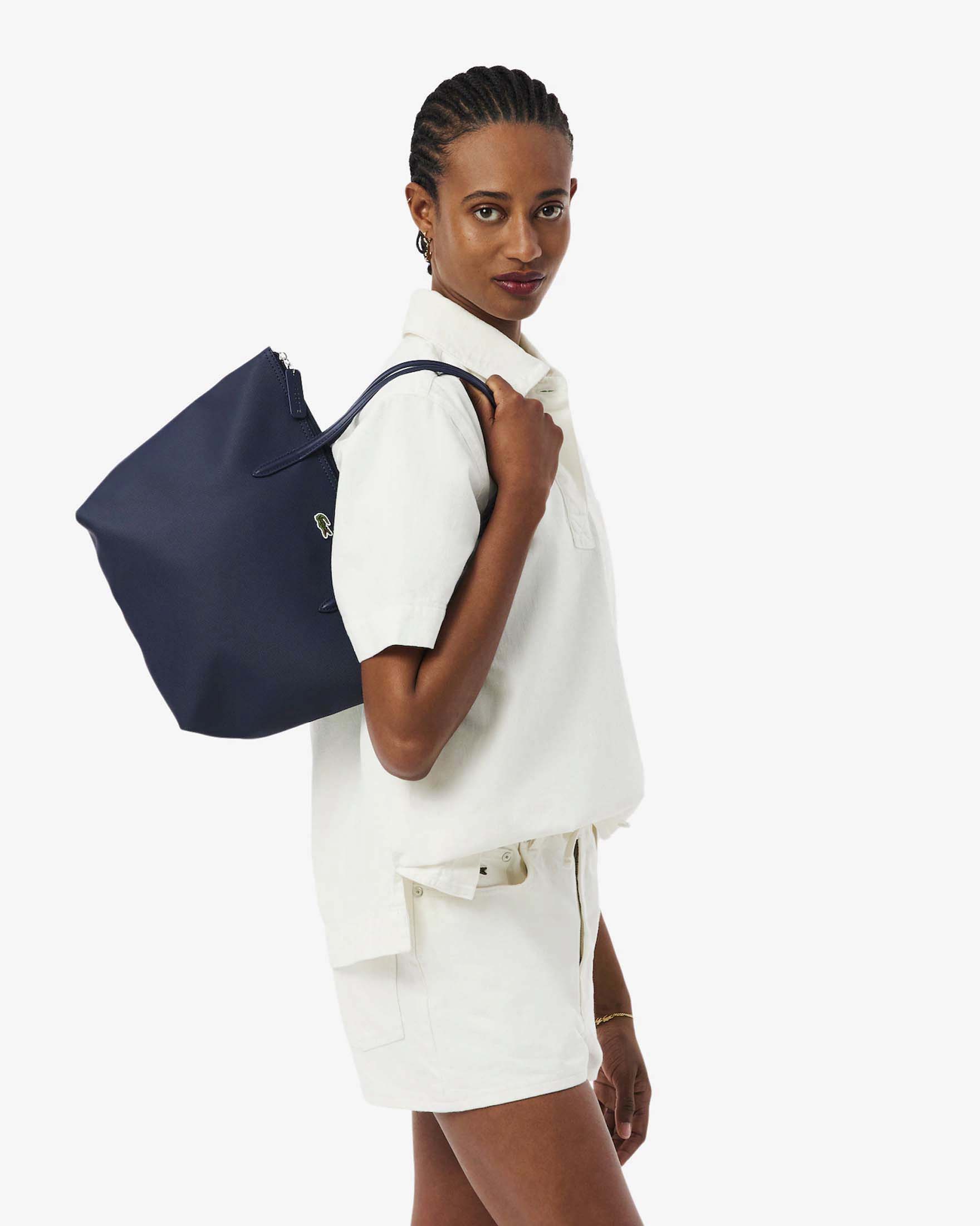 Shopping bag piccola L.12.12 Concept Lacoste in mini piquè blu image