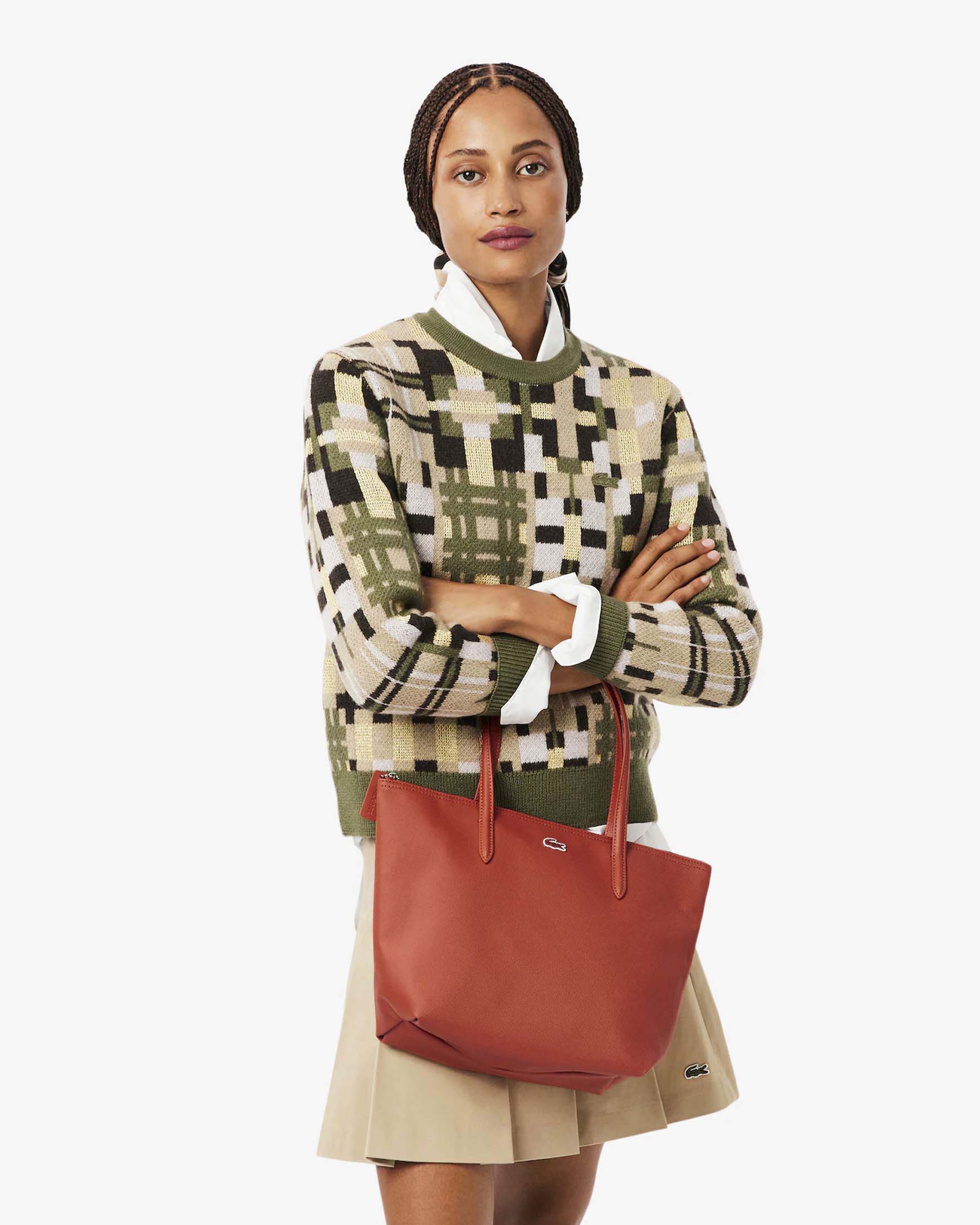 Shopping bag piccola L.12.12 Concept Lacoste in mini piquè arancione image