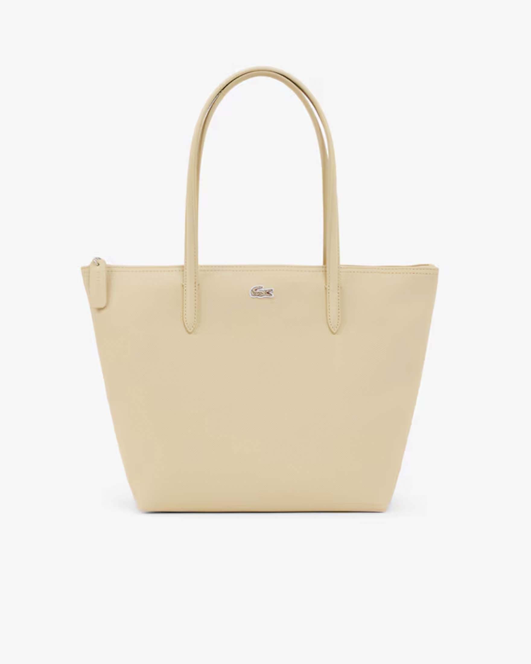 Shopping bag piccola L.12.12 Concept Lacoste in mini piquè beige