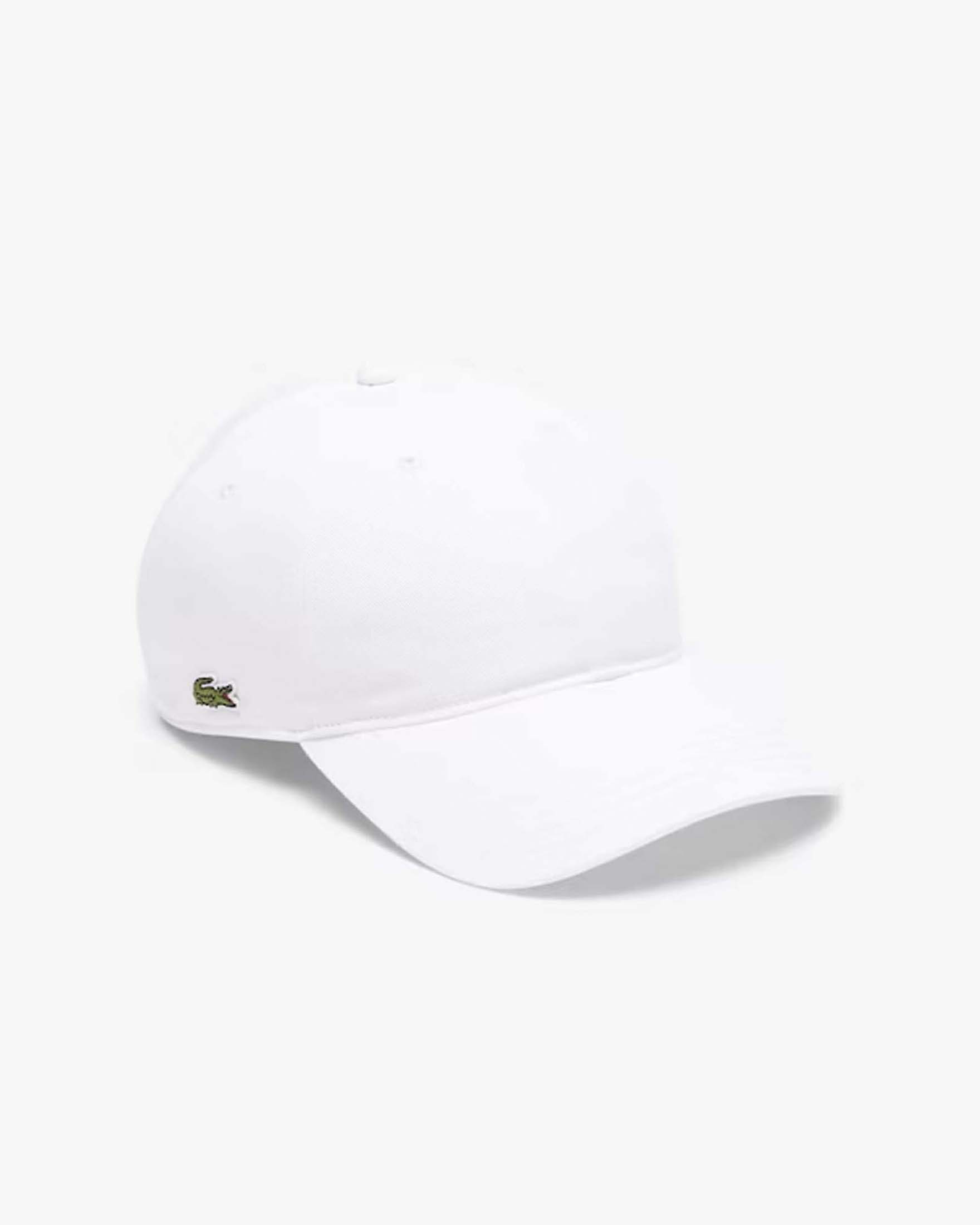 Cappellino Lacoste bianco con frontino in twill di cotone