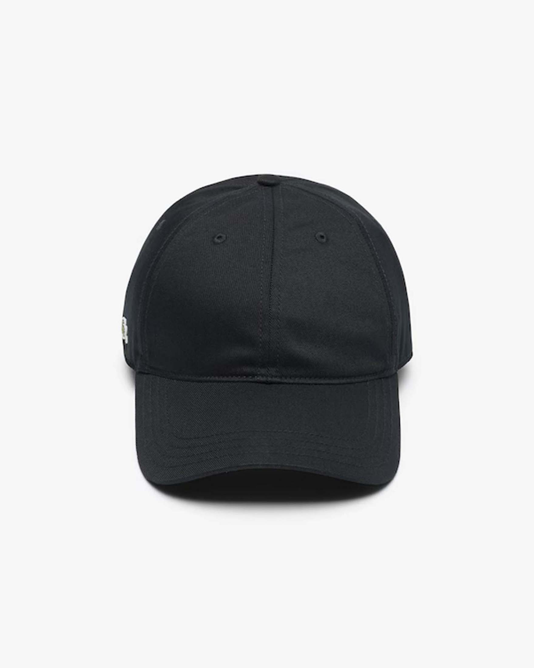 Cappellino Lacoste nero con frontino in twill di cotone image