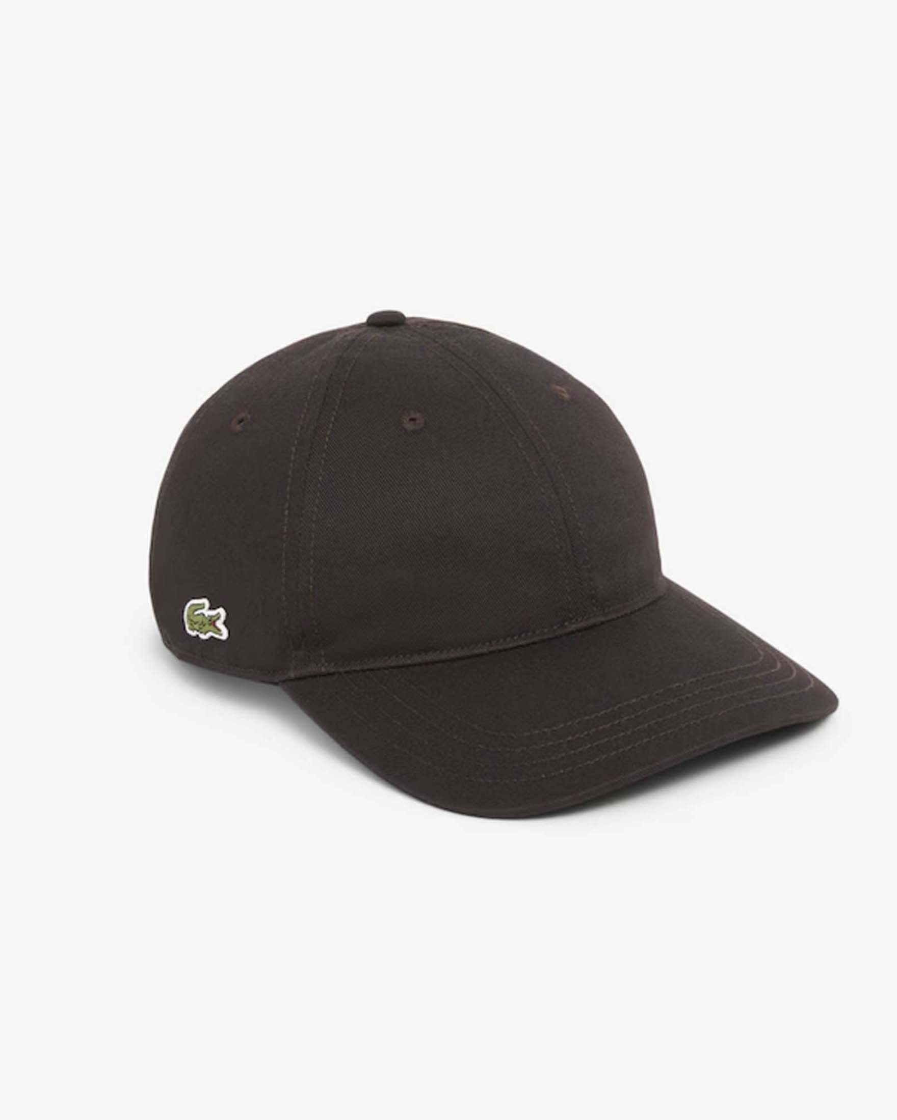 Cappellino Lacoste marrone con frontino in twill di cotone