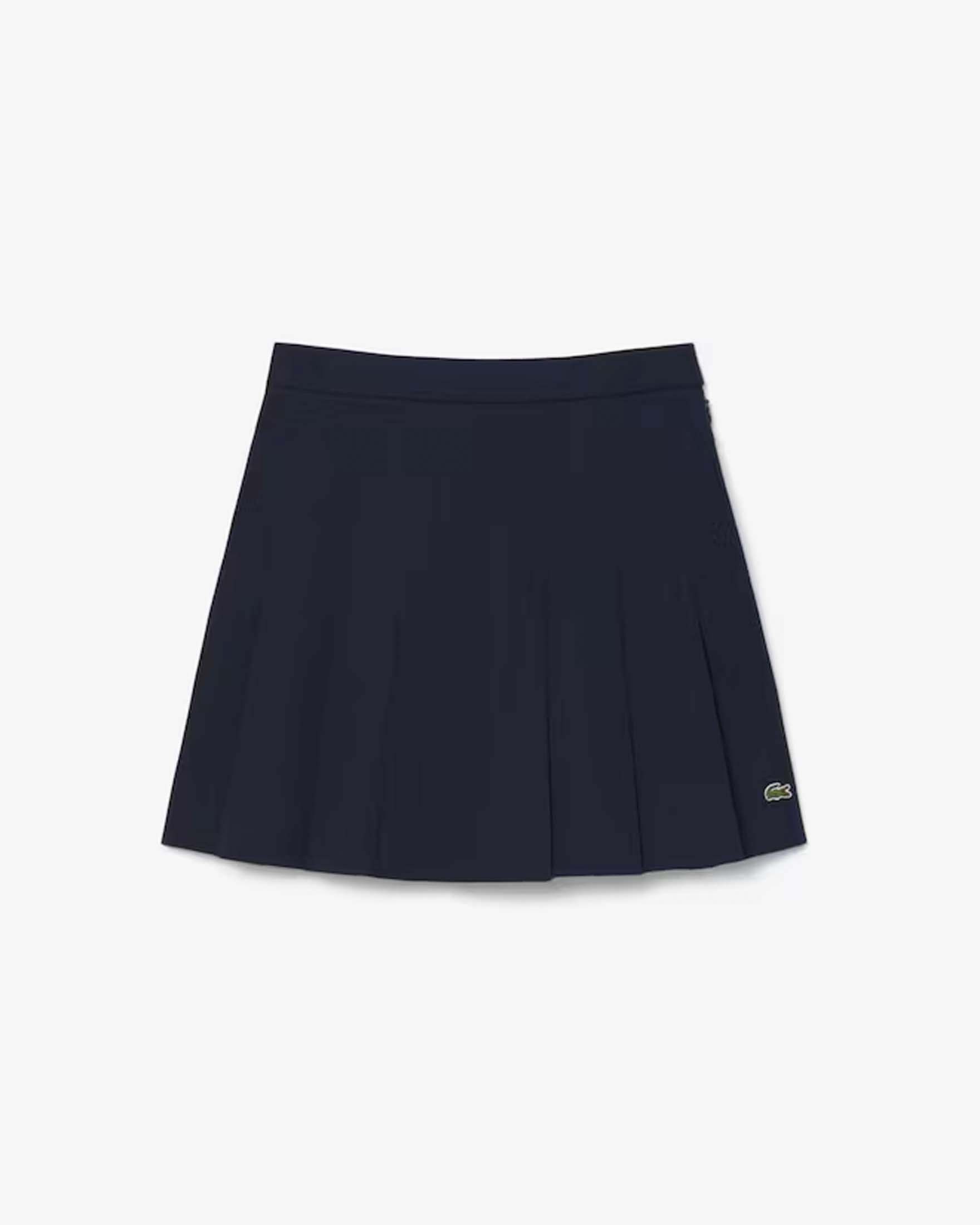 Gonna corta plissettata blu Lacoste in cotone elasticizzato image
