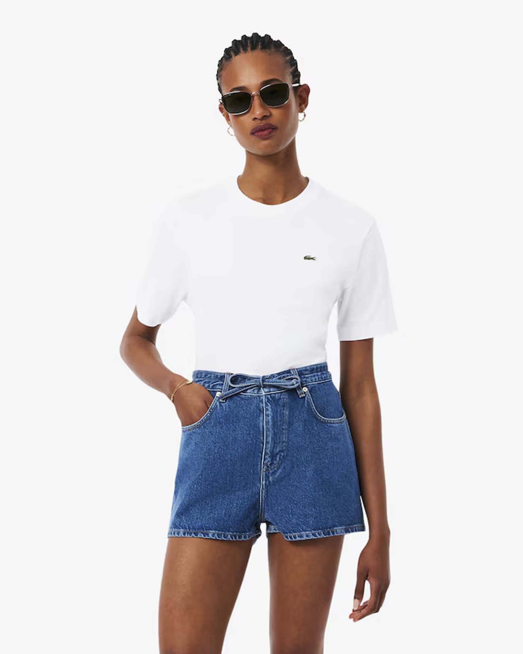 T-shirt bianca in cotone Pima relaxed fit