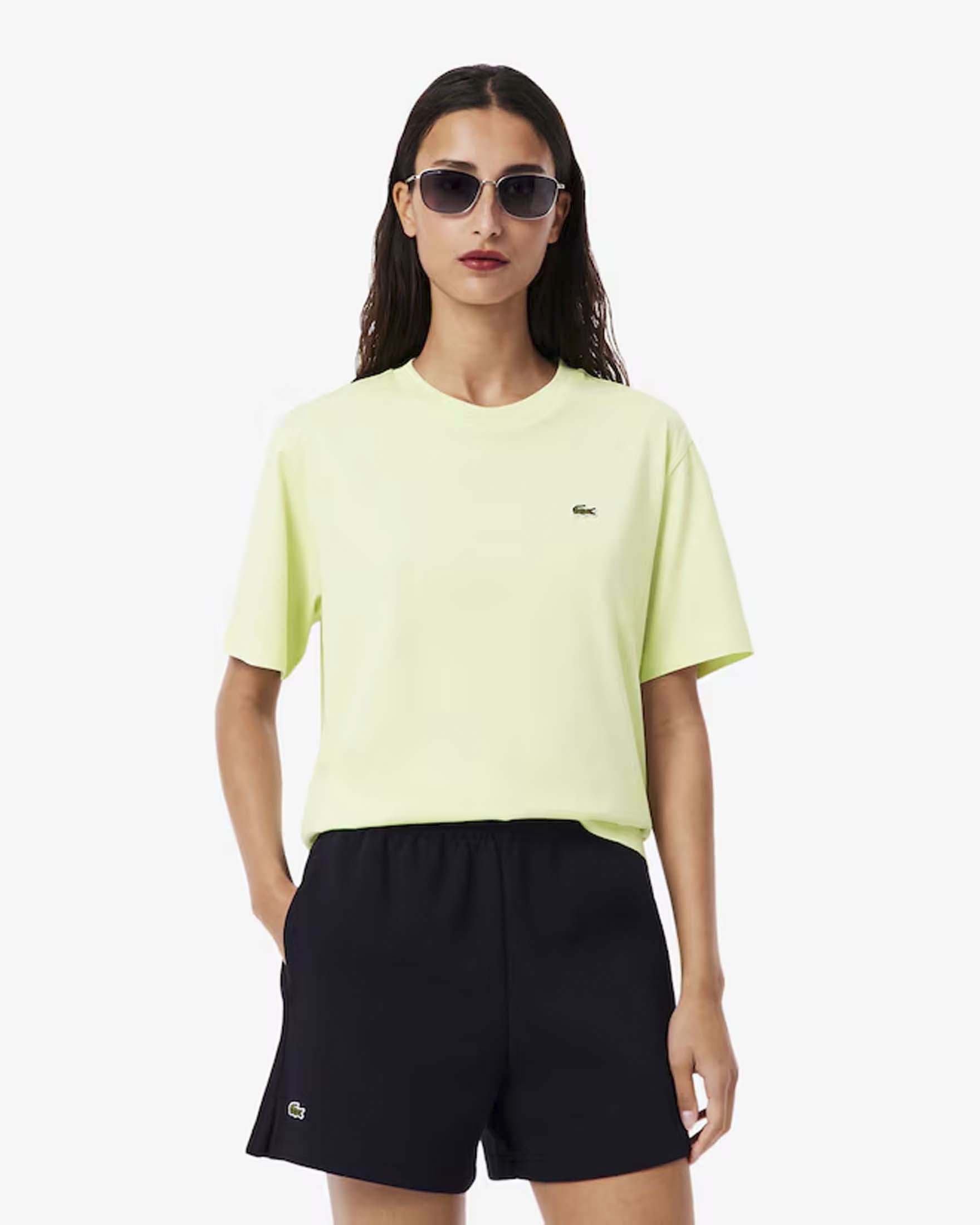 T-shirt color lime Lacoste in morbido cotone relaxed fit
