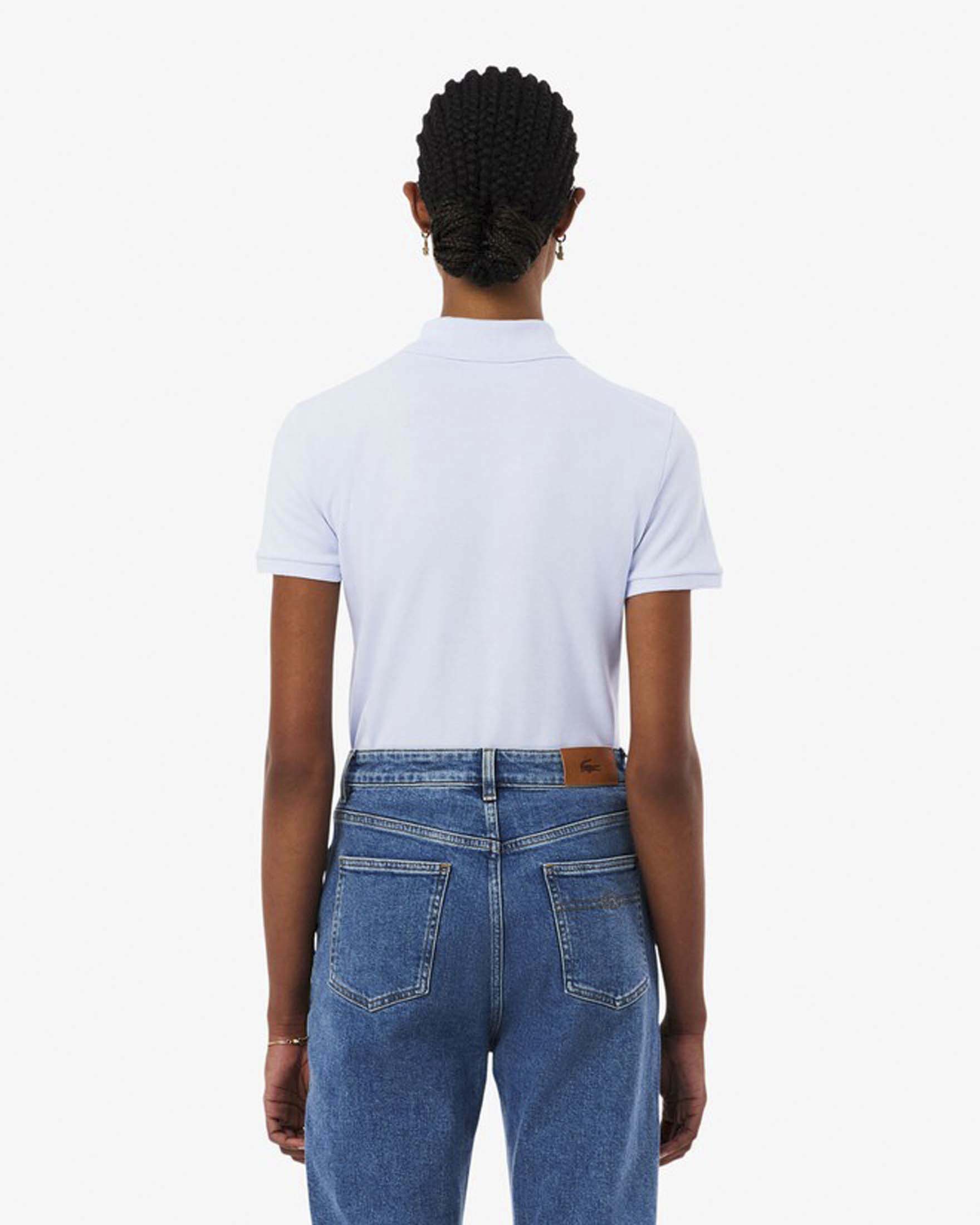 Polo azzurra Lacoste in piqué di cotone stretch image