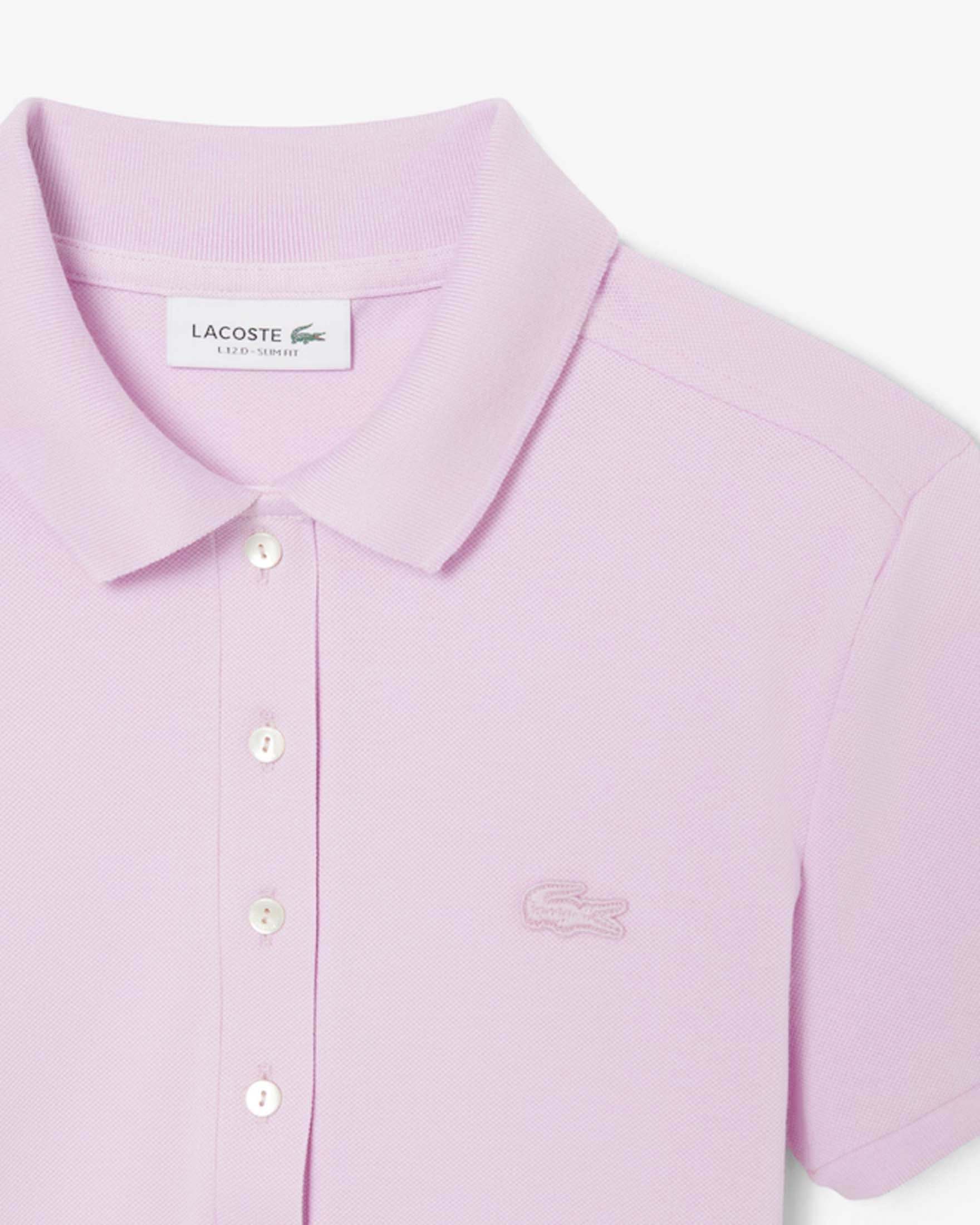 Polo color malva Lacoste in piqué di cotone stretch image