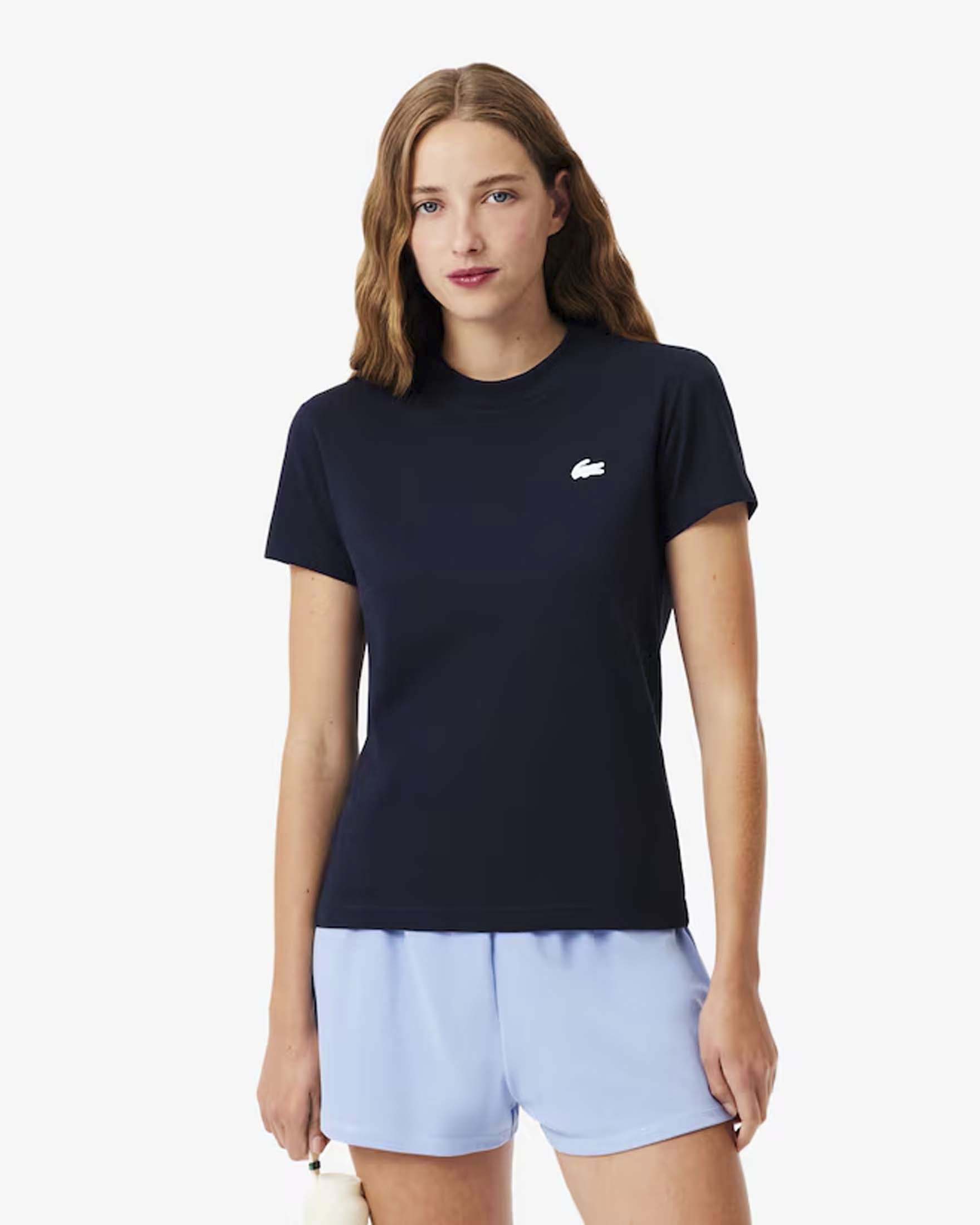 T-shirt sportiva tecnica ultra-dry blu Lacoste in cotone