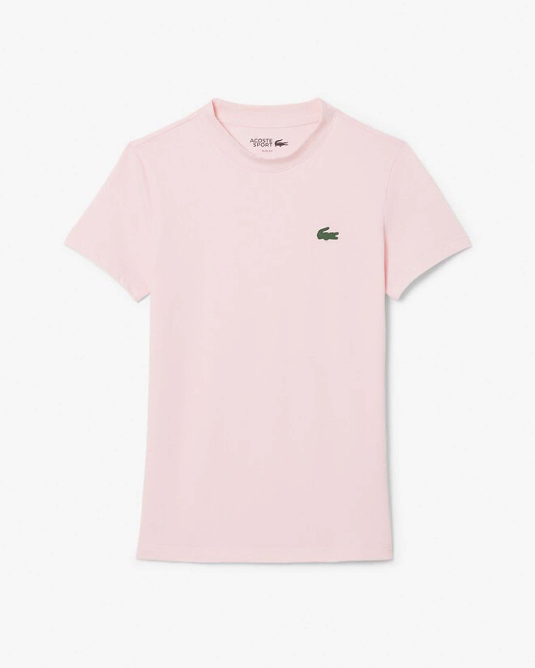 T-shirt sportiva tecnica ultra-dry rosa Lacoste in cotone