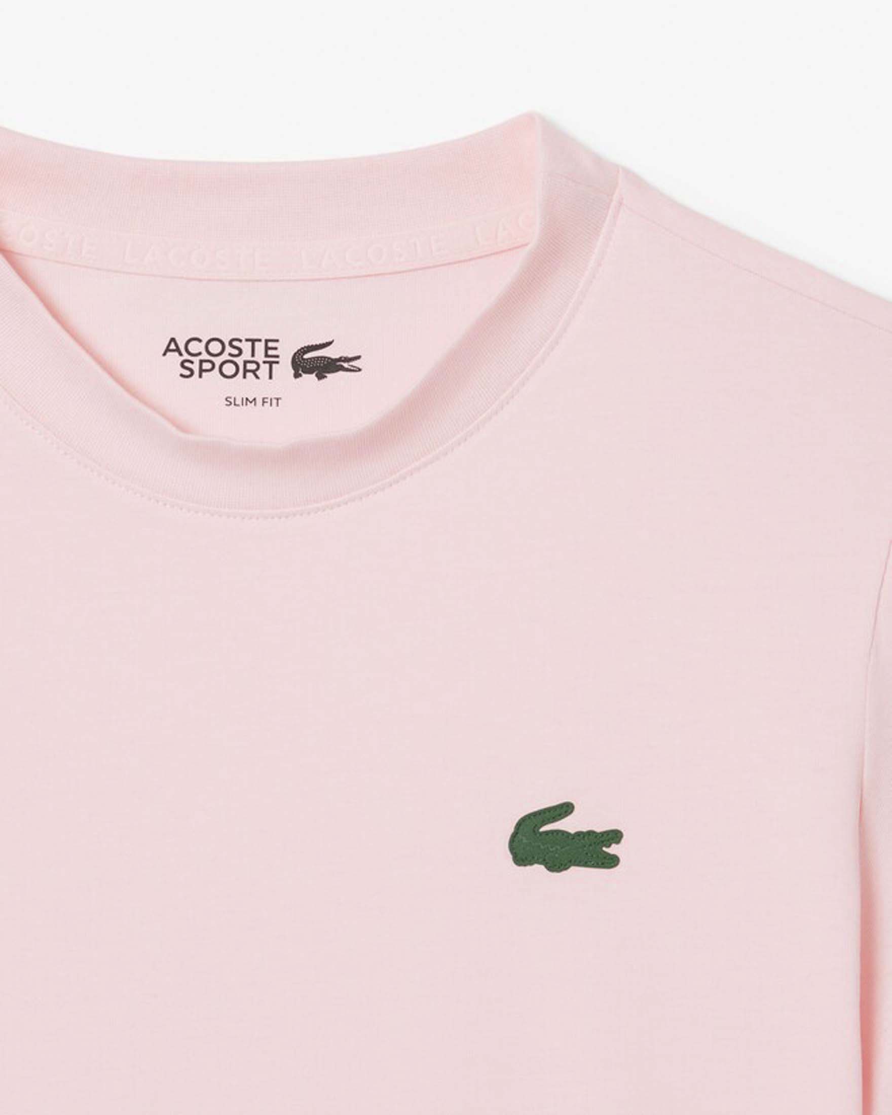 T-shirt sportiva tecnica ultra-dry rosa Lacoste in cotone