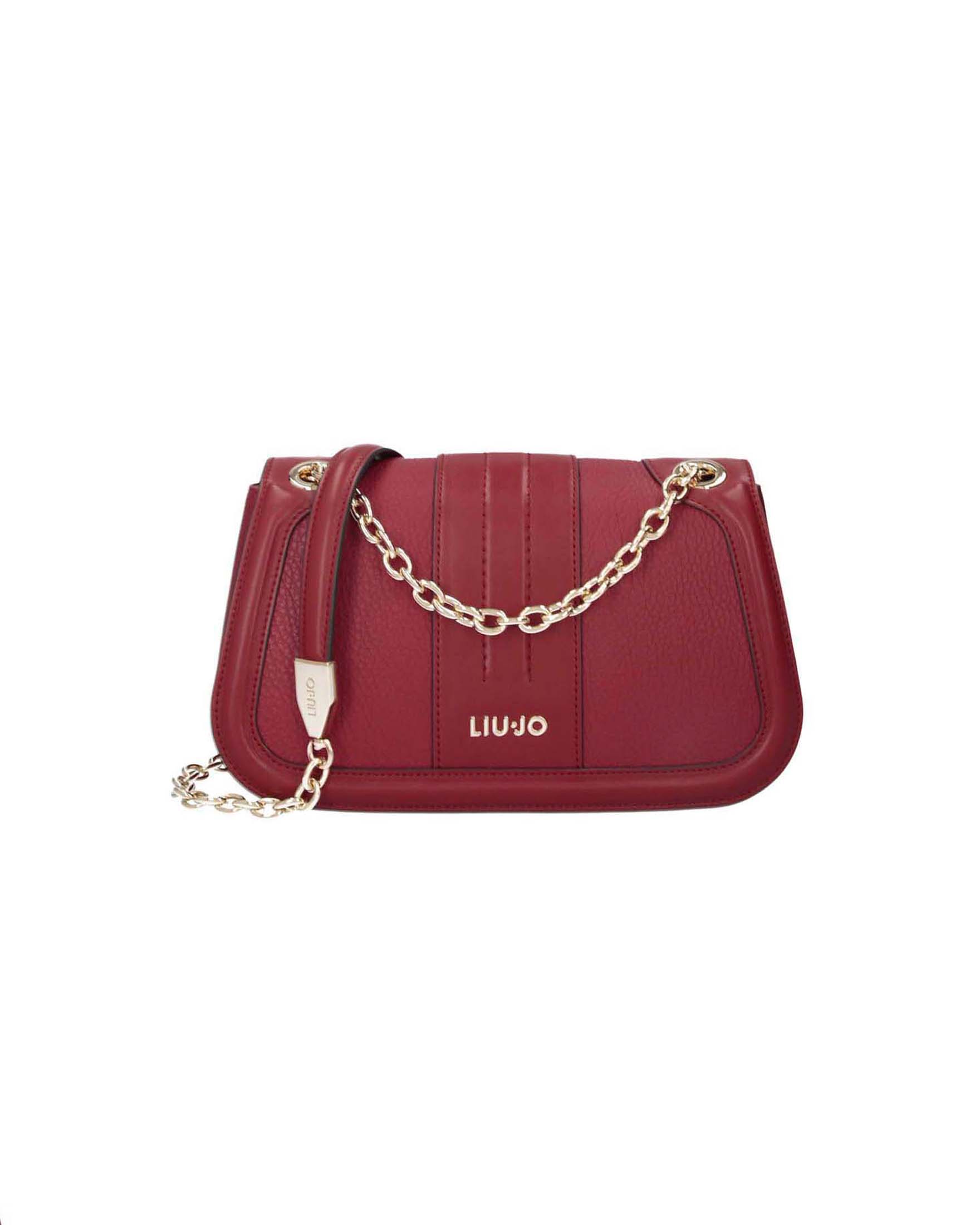 Borsa Liu Jo Accessories rossa con logo metallico e tracolla a catena