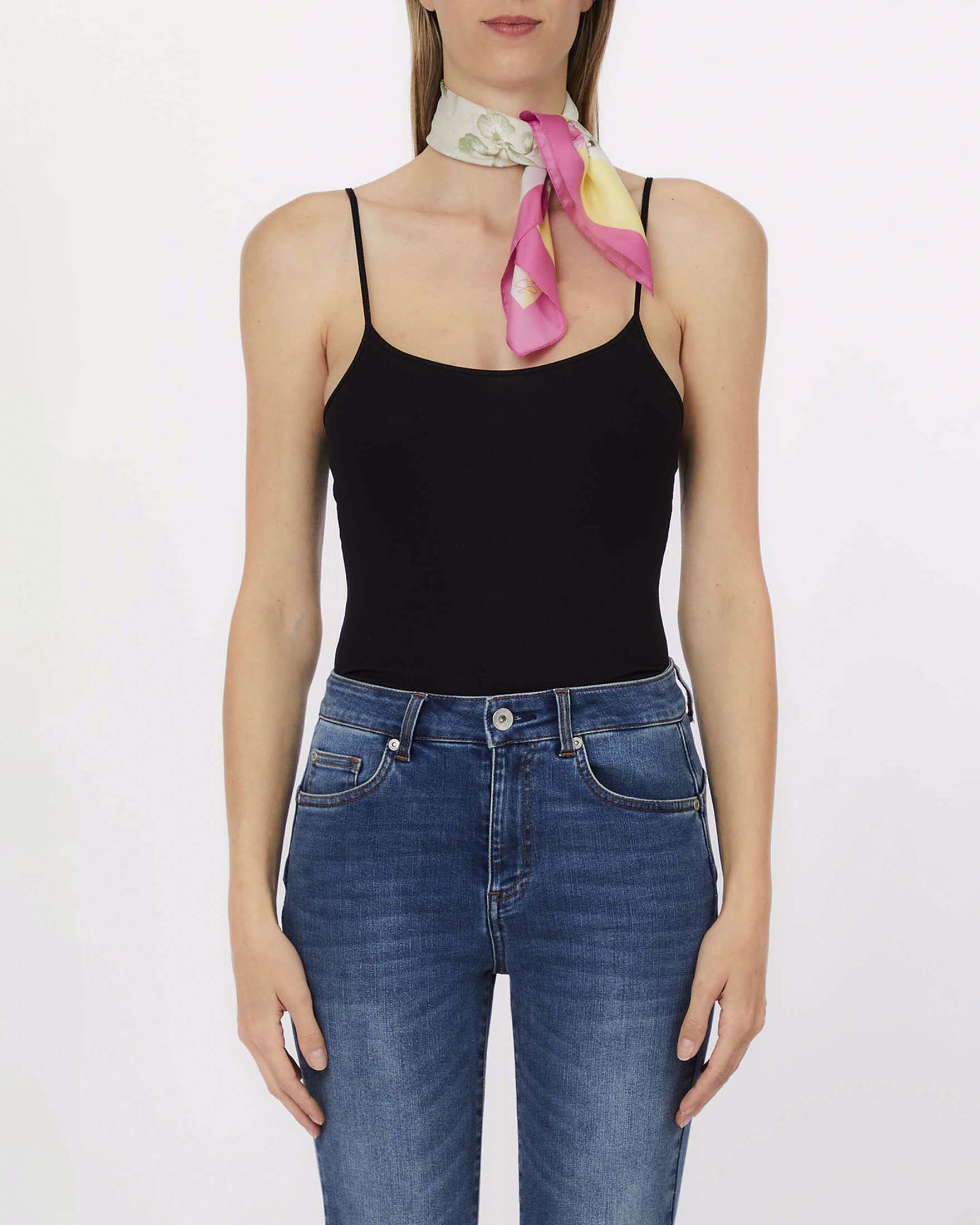 Foulard Liu Jo Accessories rosa in tessuto leggero con stampa floreale