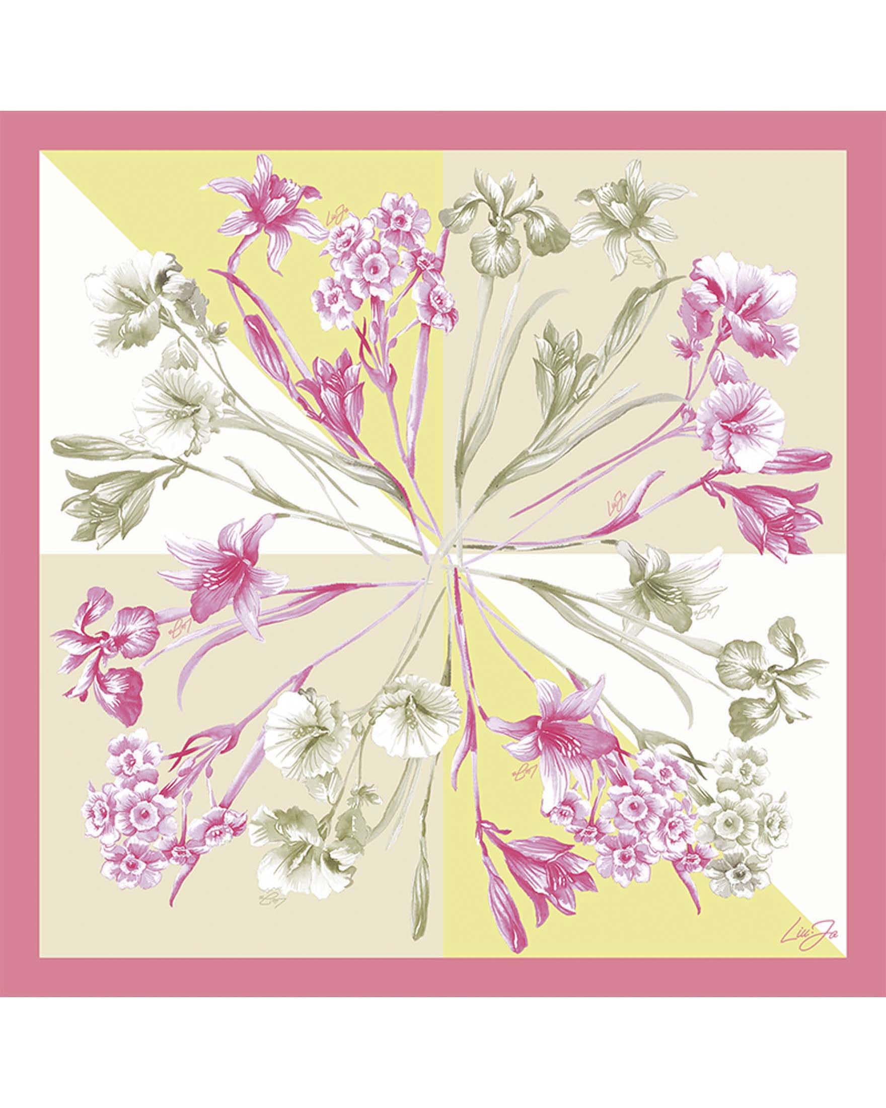 Foulard Liu Jo Accessories rosa in tessuto leggero con stampa floreale image