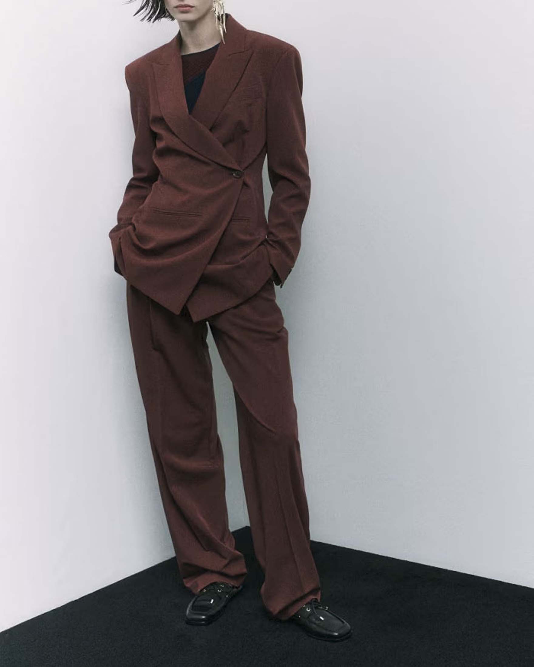 Pantaloni palazzo color ruggine Patrizia Pepe con pinces