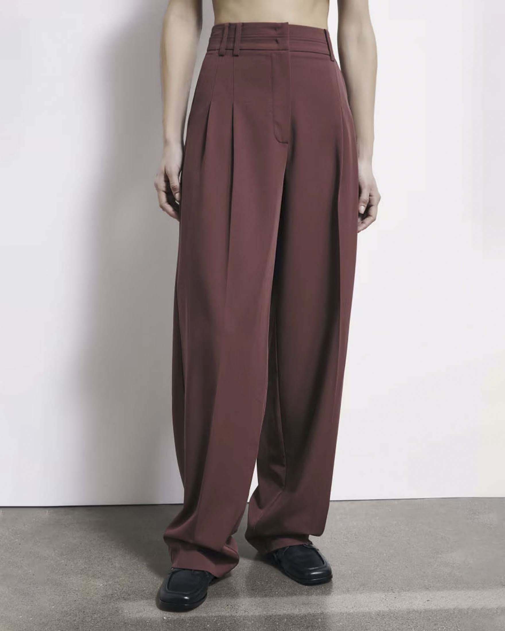 Pantaloni palazzo color ruggine Patrizia Pepe con pinces image