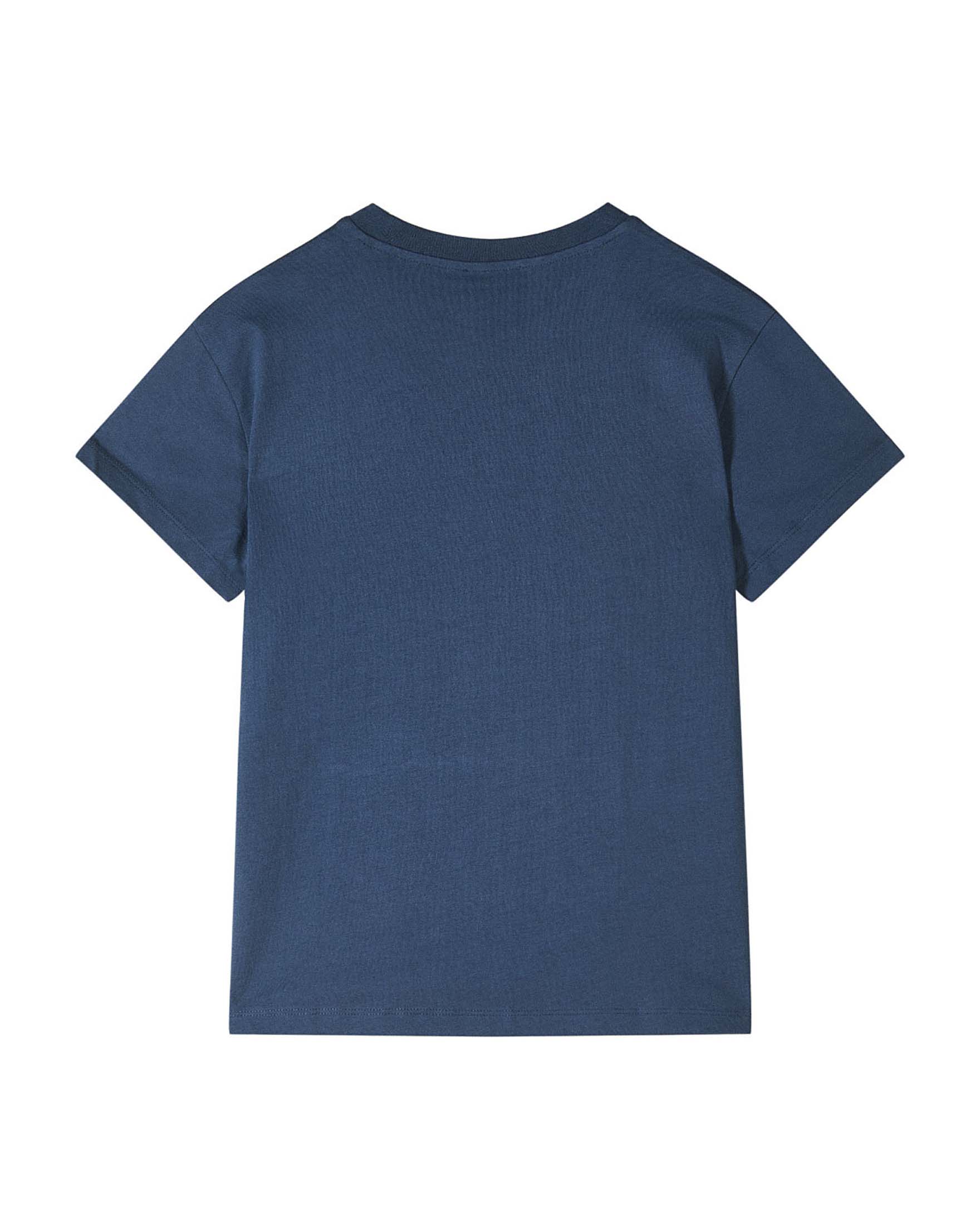 T-shirt blu indaco mezza manica Patrizia Pepe in cotone con logo ricamato sul petto tono su tono image
