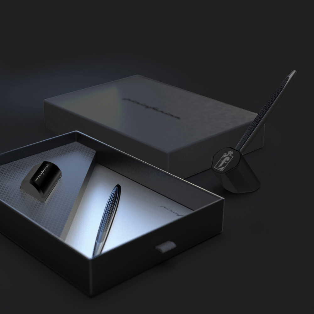 Pininfarina Cambiano Transition Black – stilo con punta ethergraf o punta a sfera e base magnetica